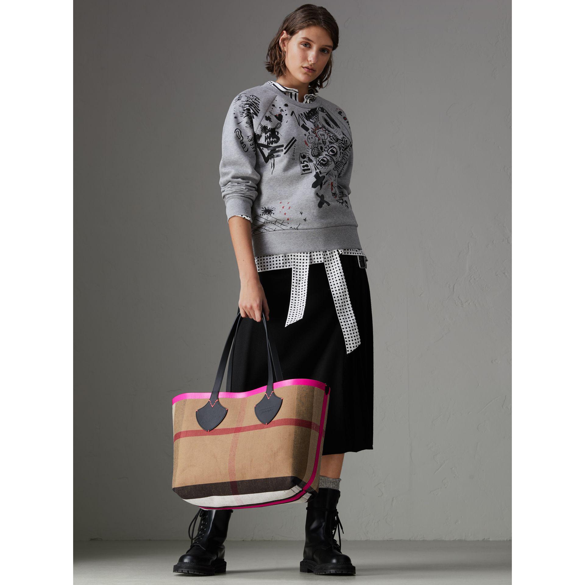 Burberry The Giant Reversible Tote In Canvas Check And Leather, $1,801, farfetch.com