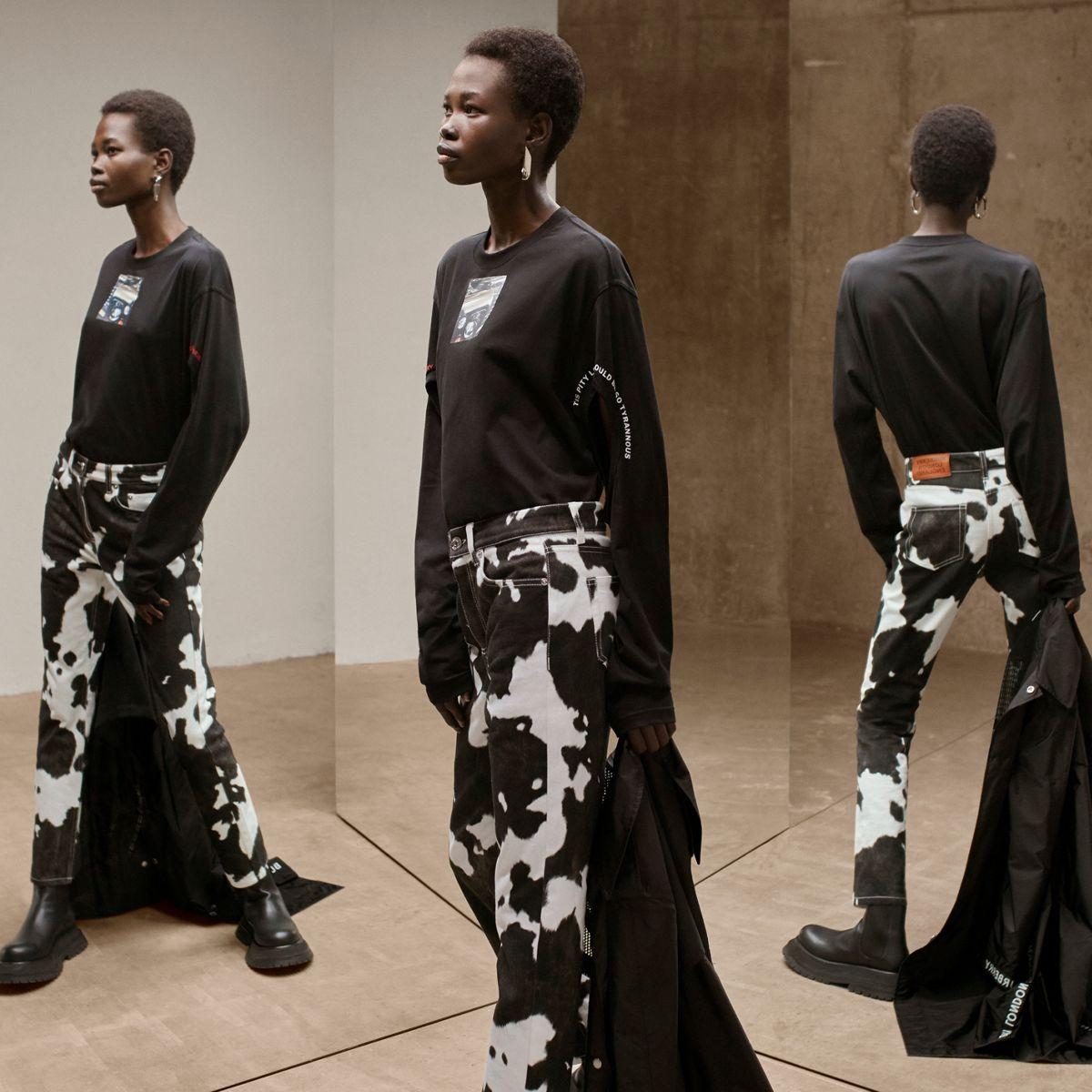 burberry cow print jeans