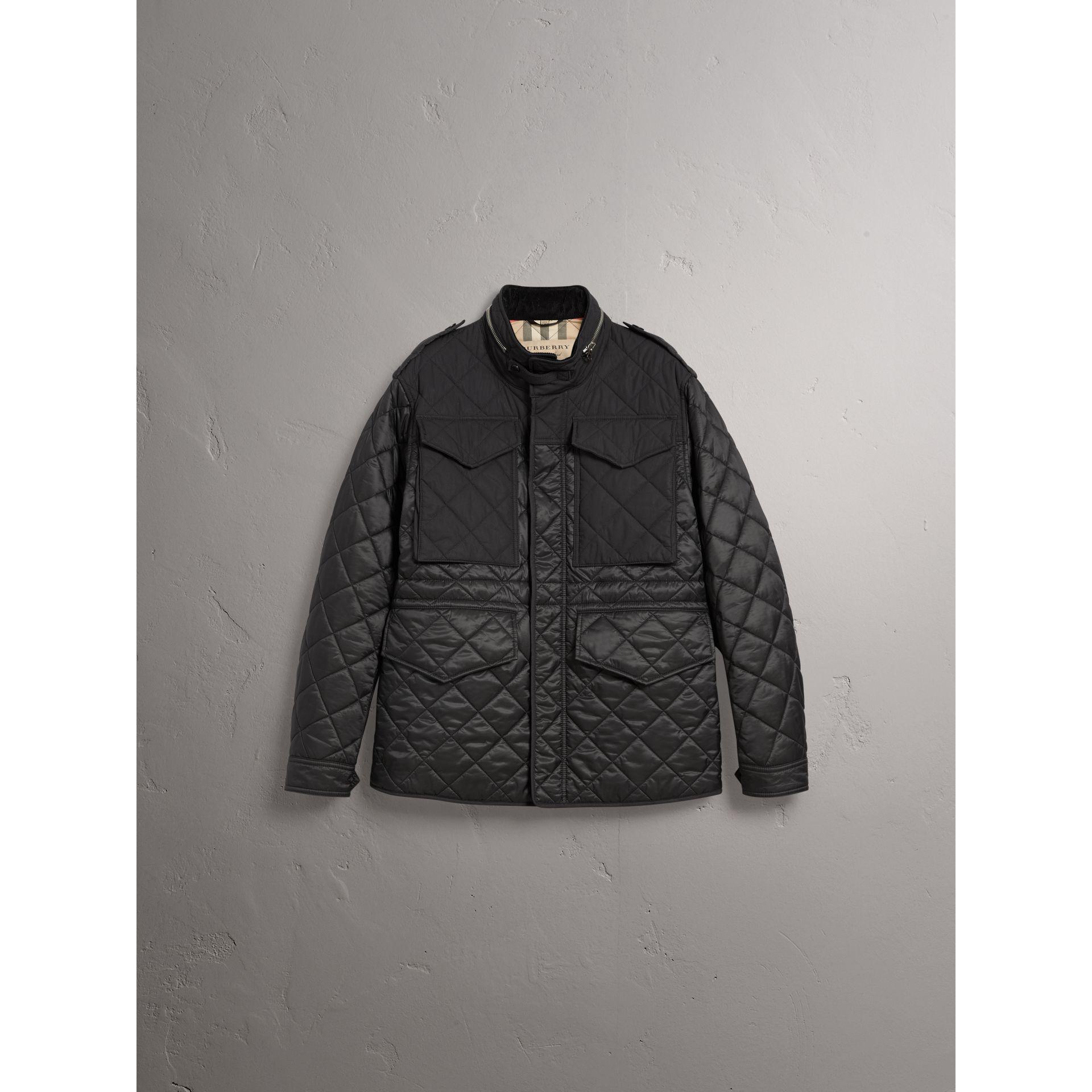 Burberry Corduroy Packaway Hood Diamond Quilted Field Jacket in Black for  Men - Lyst