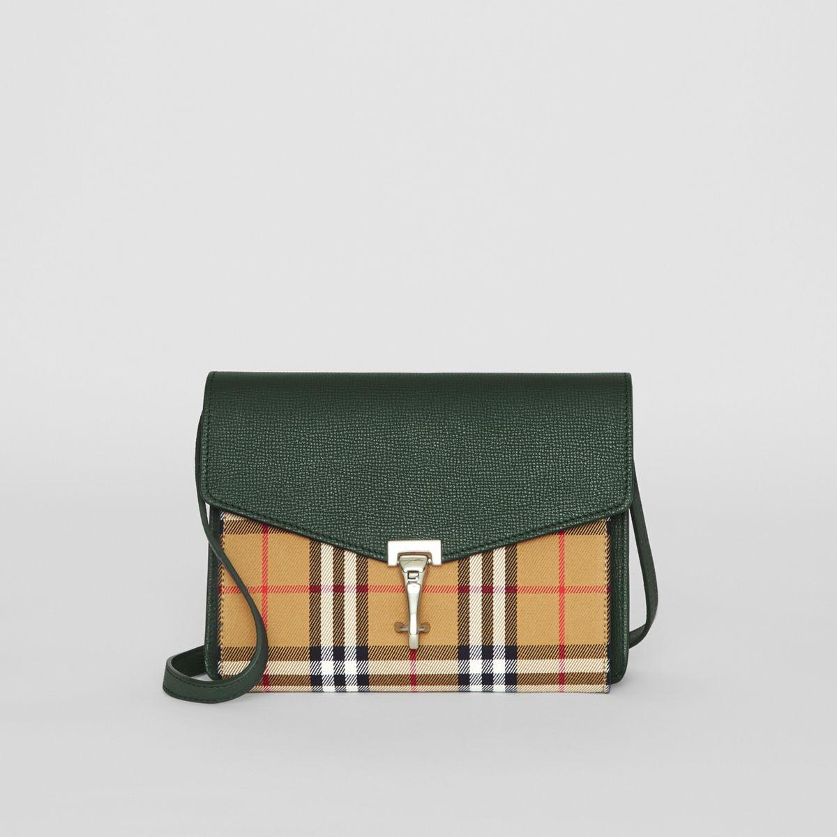 mini leather and vintage check crossbody bag
