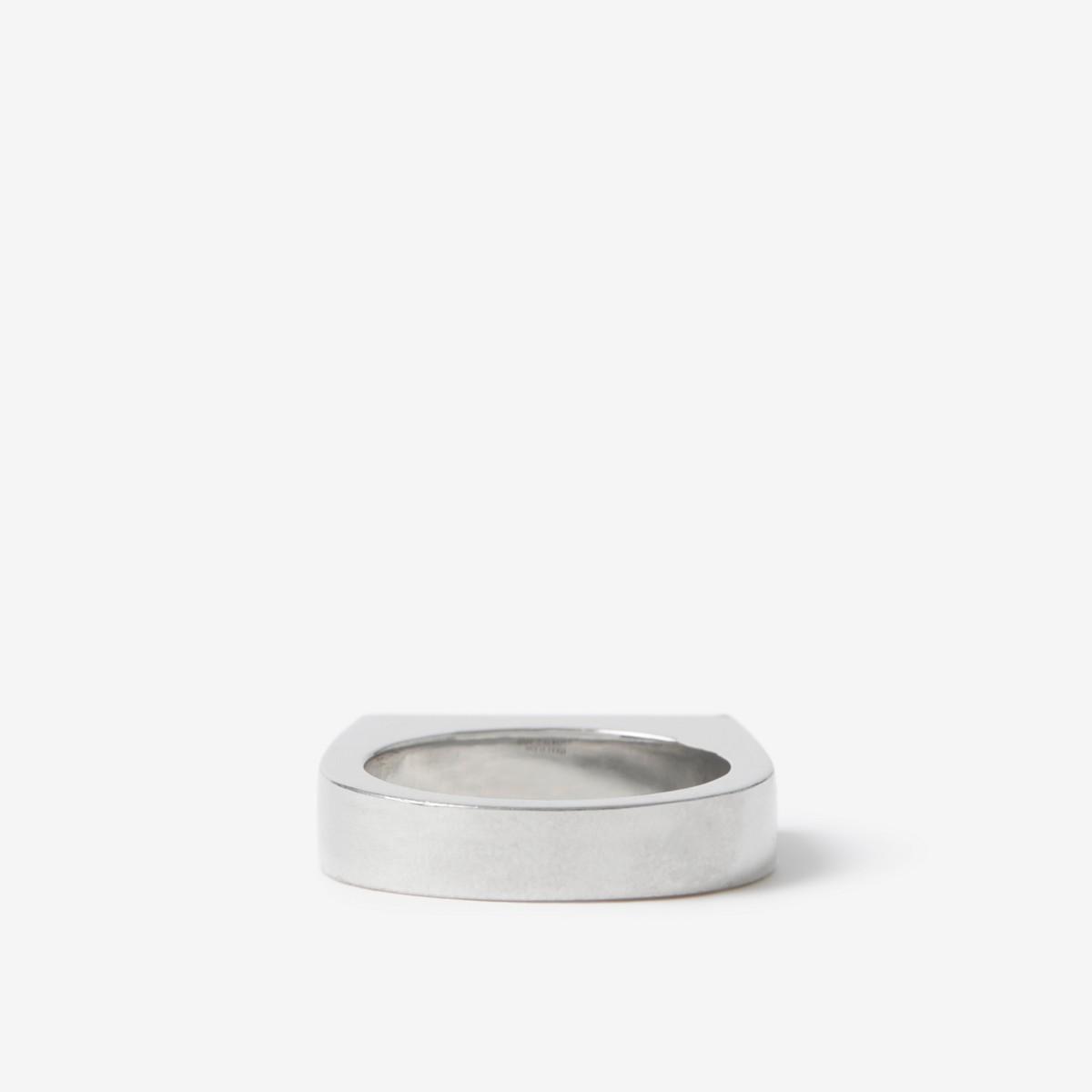 Burberry Logo Engraved Palladium-plated Signet Ring in Metallic for Men |  Lyst