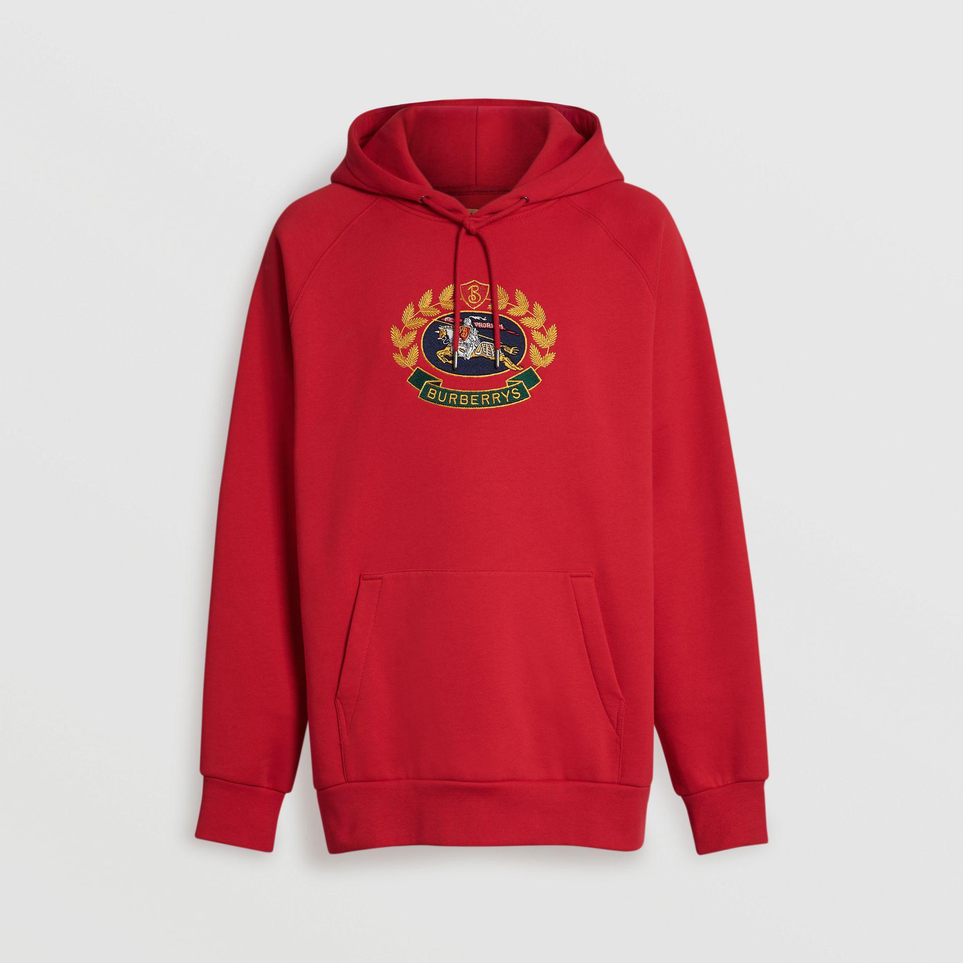 burberry embroidered archive logo jersey hoodie