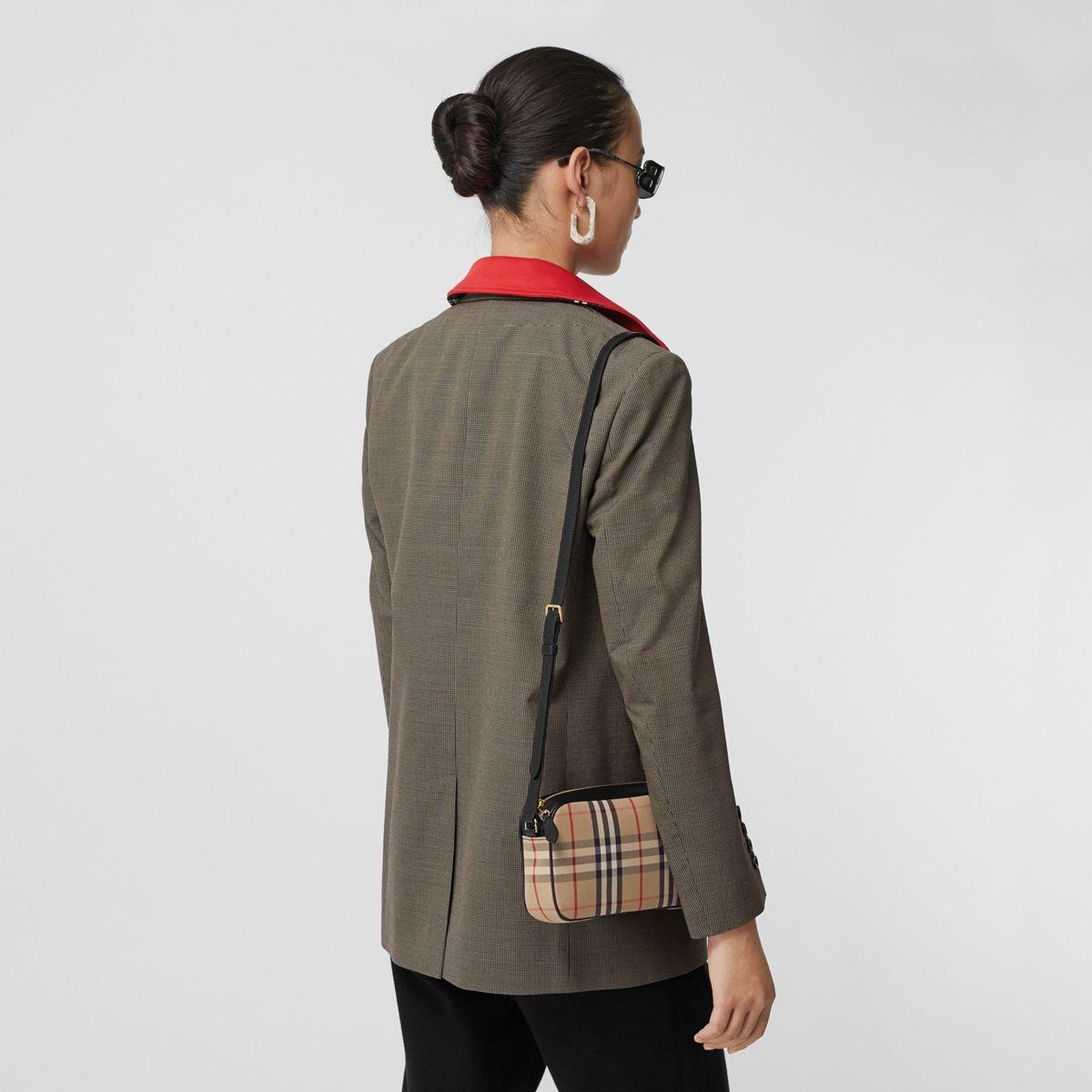Burberry Small Vintage Check And Leather Camera Bag | Lyst