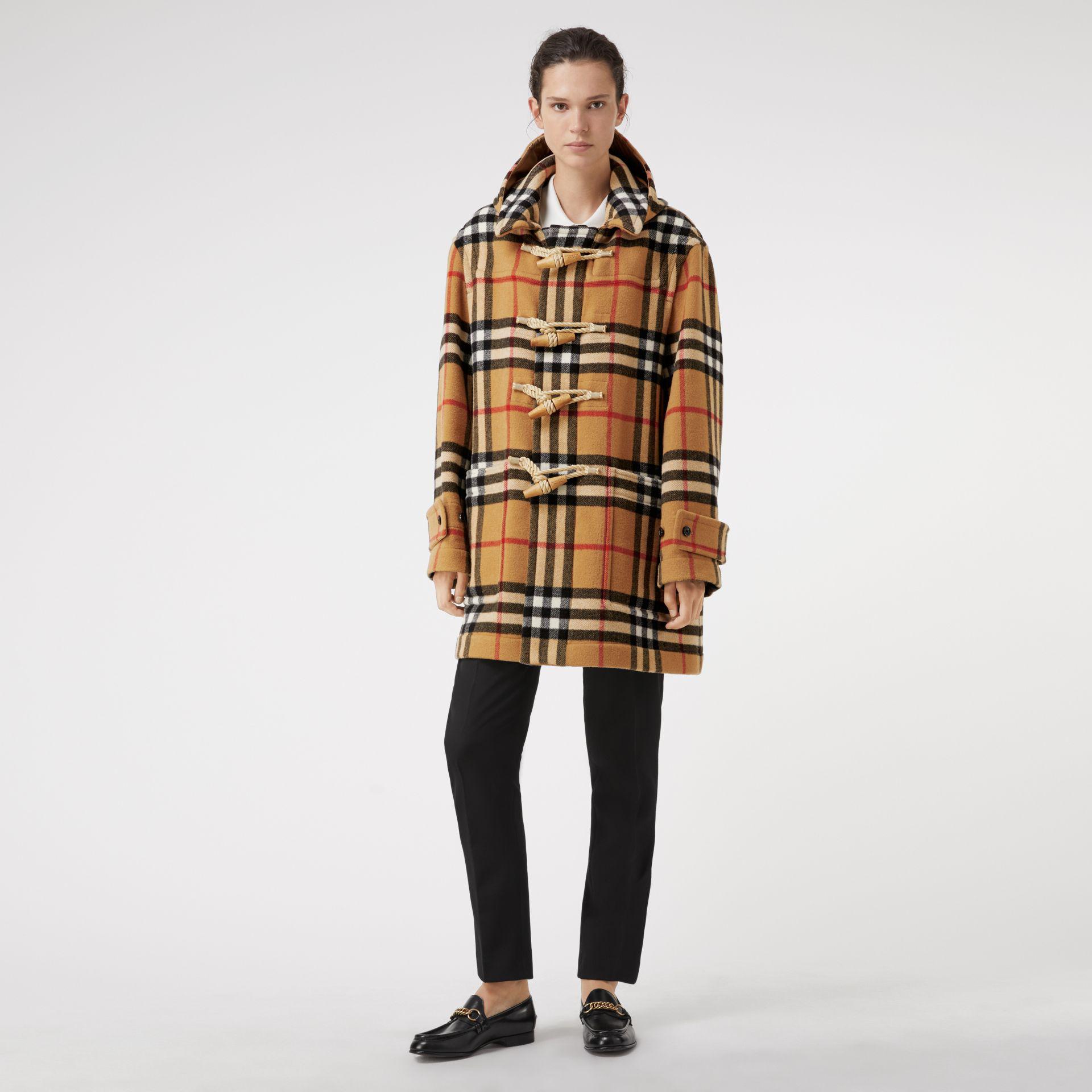 Burberry Wool Gosha X Check Oversized Duffle Coat for Men | Lyst