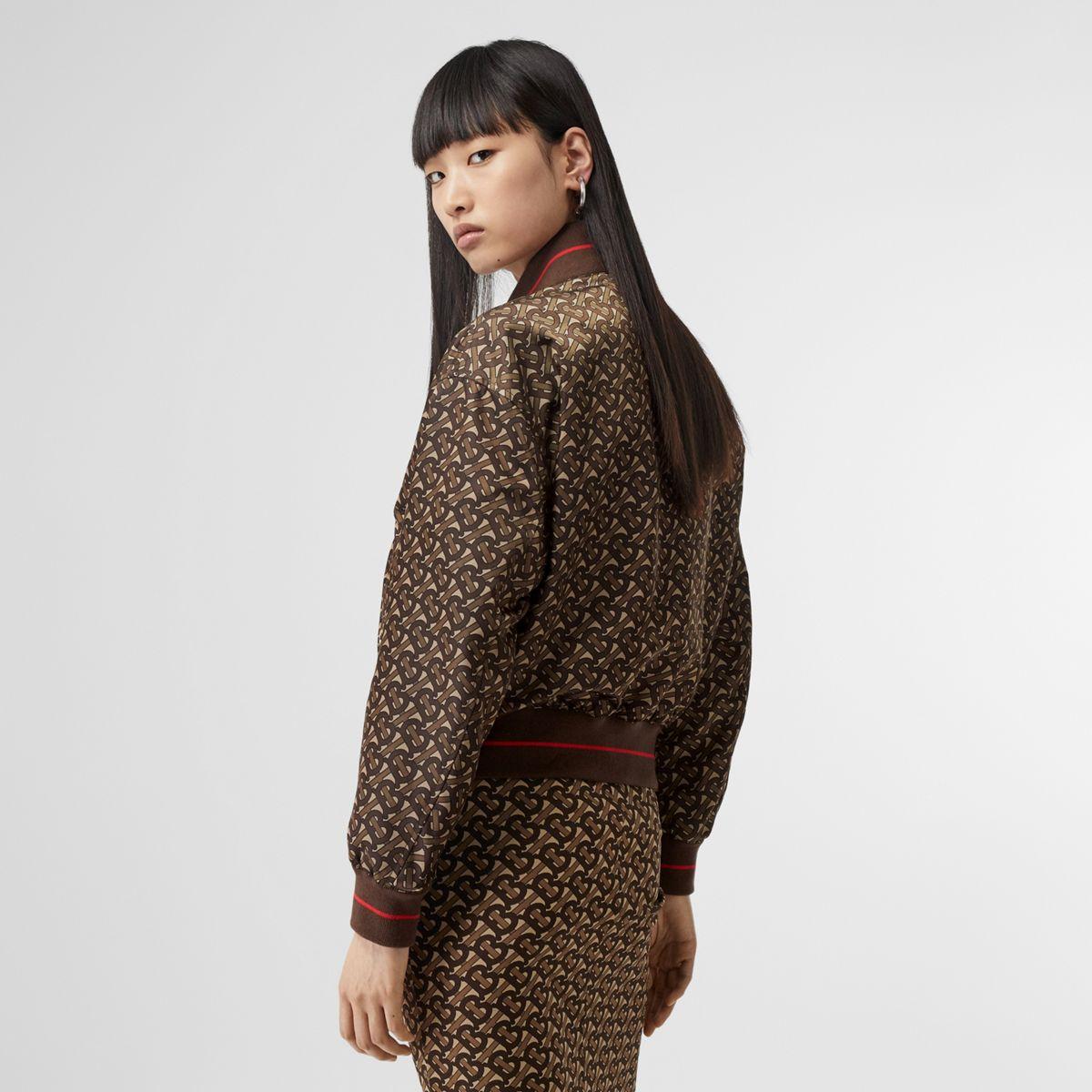 burberry monogram stripe print bomber jacket