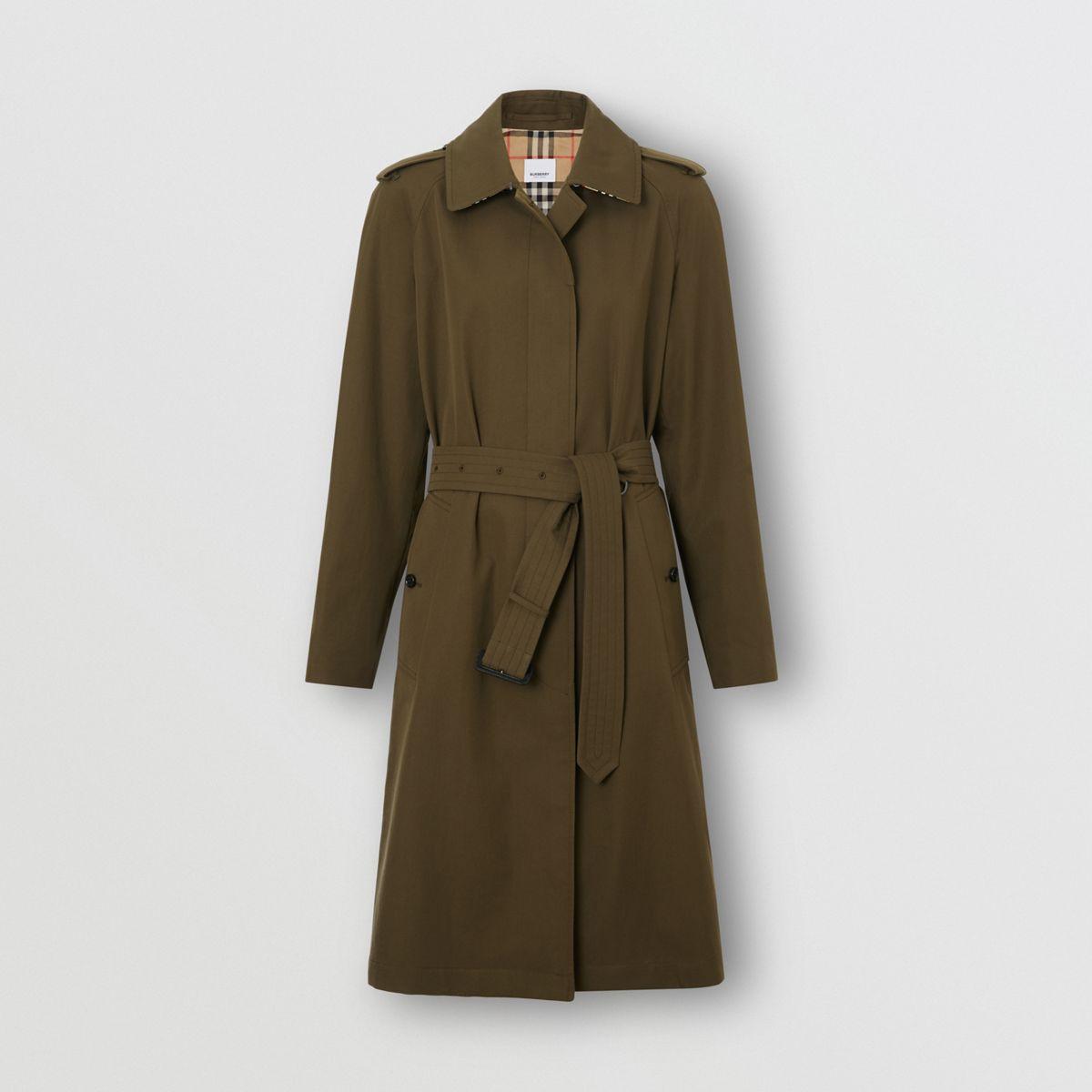 Burberry Synthetic Tropical Gabardine Belted Car Coat in Dark 