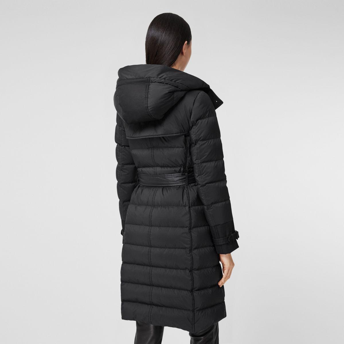 Burberry Double-breasted Down Coat in Black | Lyst
