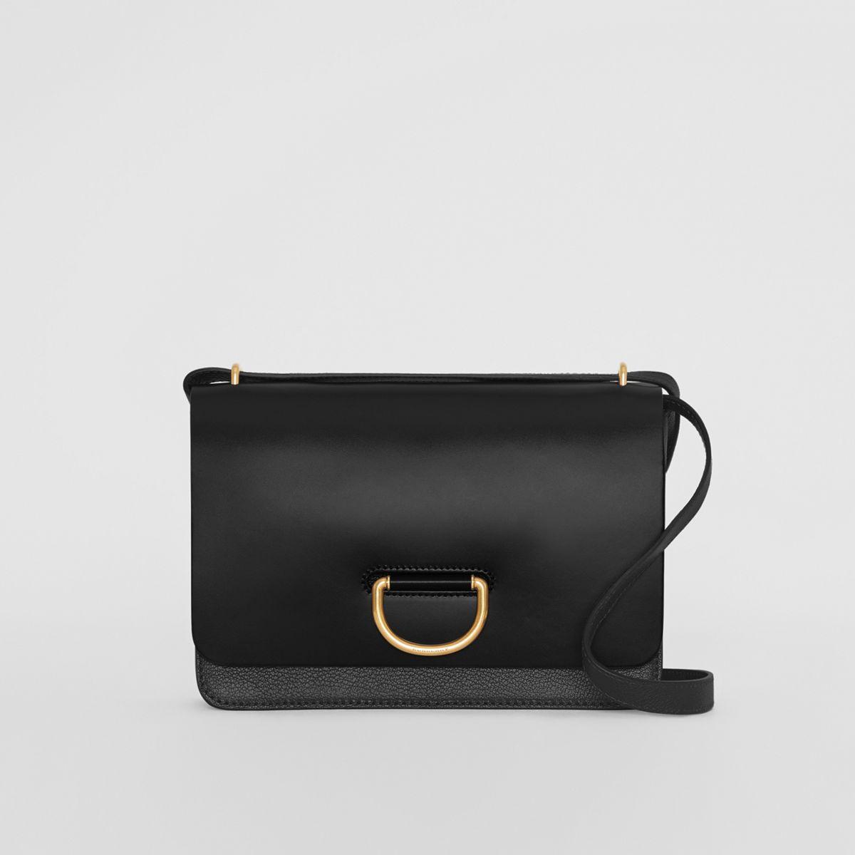 Burberry The Medium Leather D-ring Bag in Black | Lyst