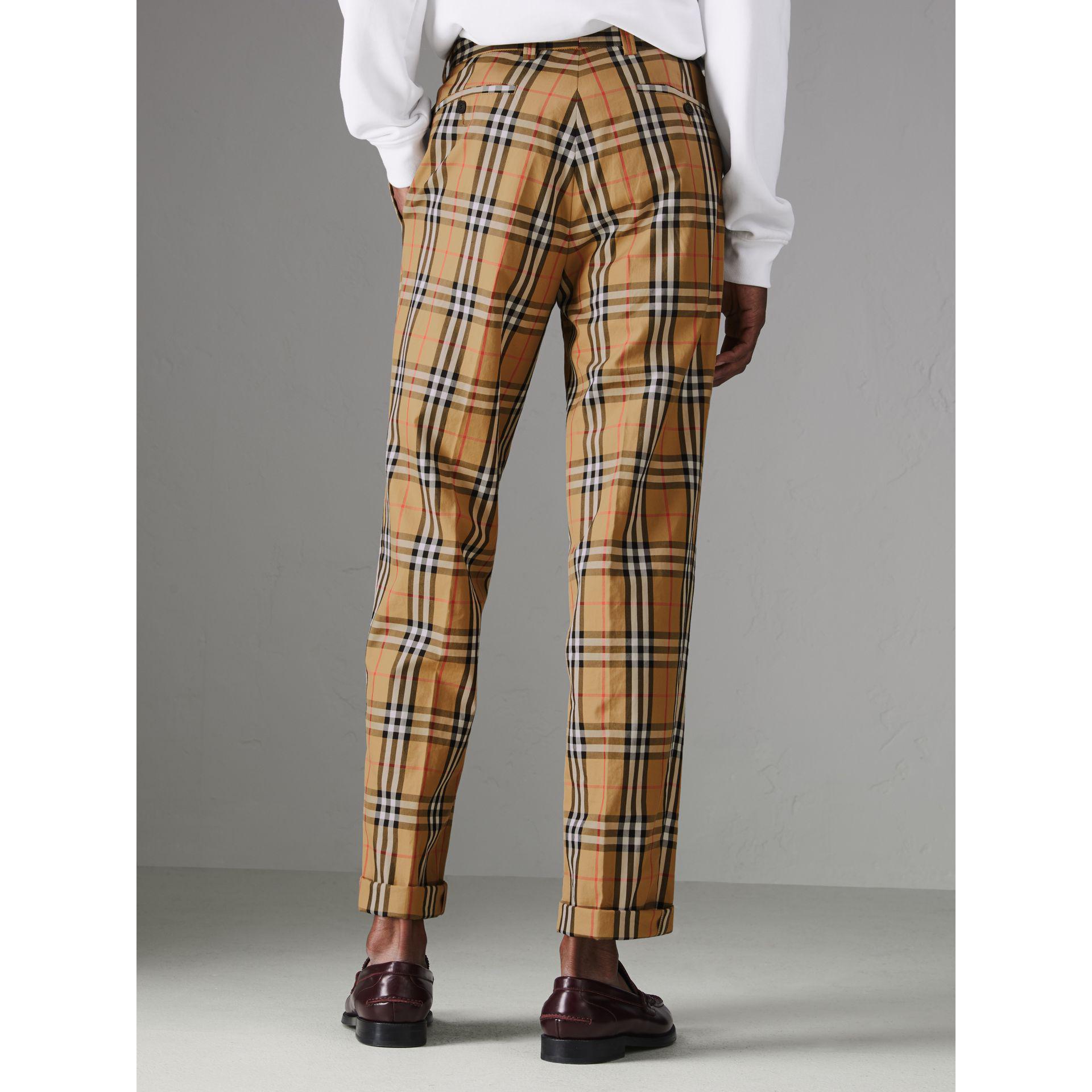 Burberry Vintage Check Cotton Trousers for Men | Lyst