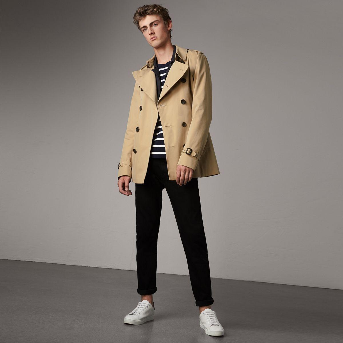 Burberry Synthetic The Kensington – Short Trench Coat in Honey (Natural)  for Men | Lyst