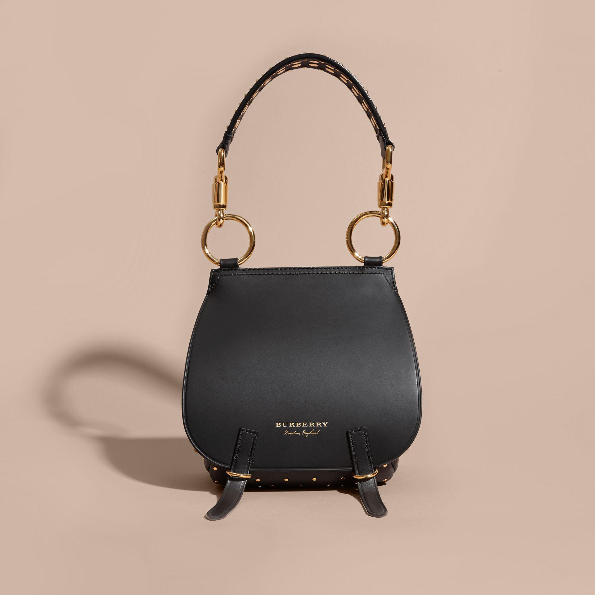 Burberry Bridle Riveted Leather Saddle Bag ($2,795) ❤ liked on