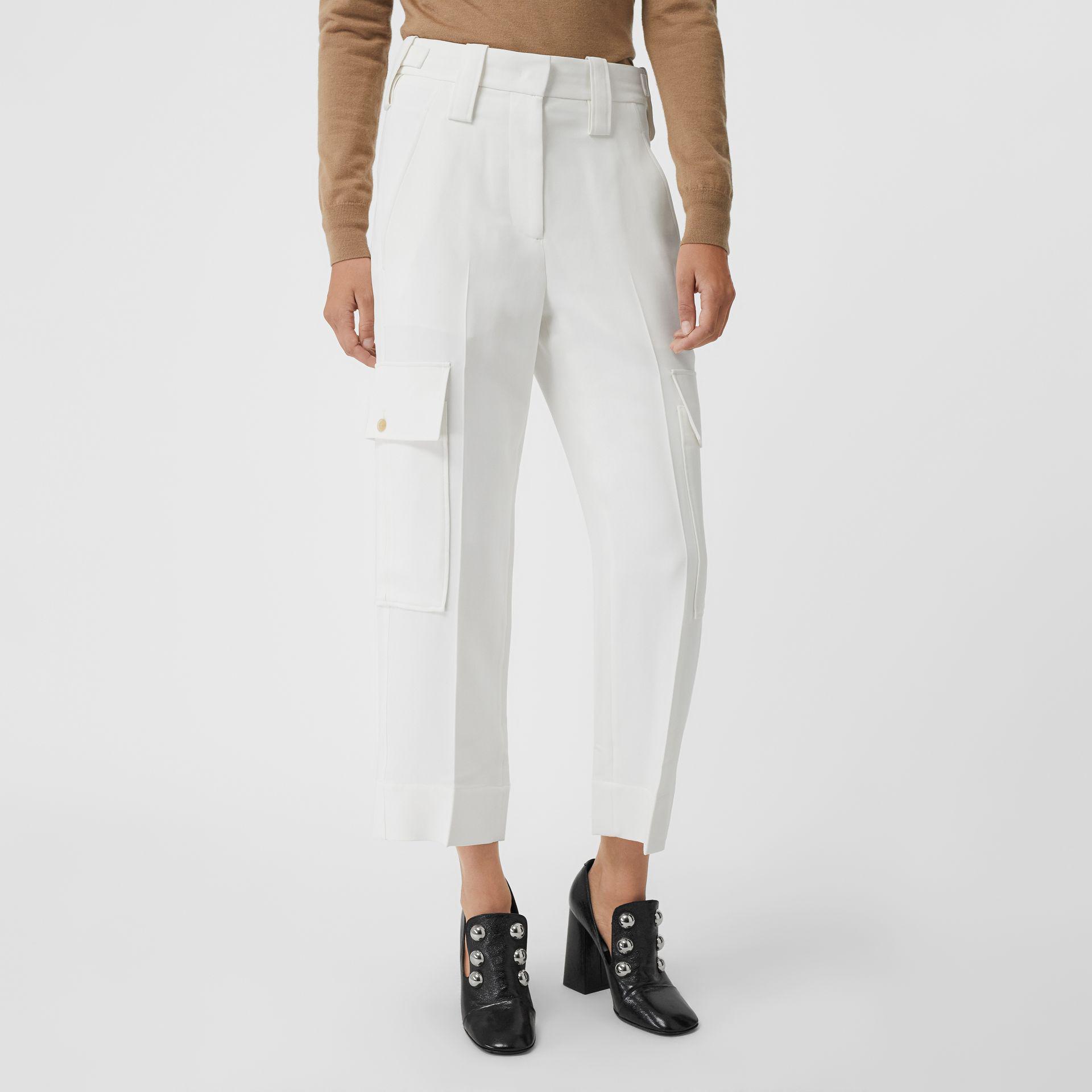 silk cargo trousers