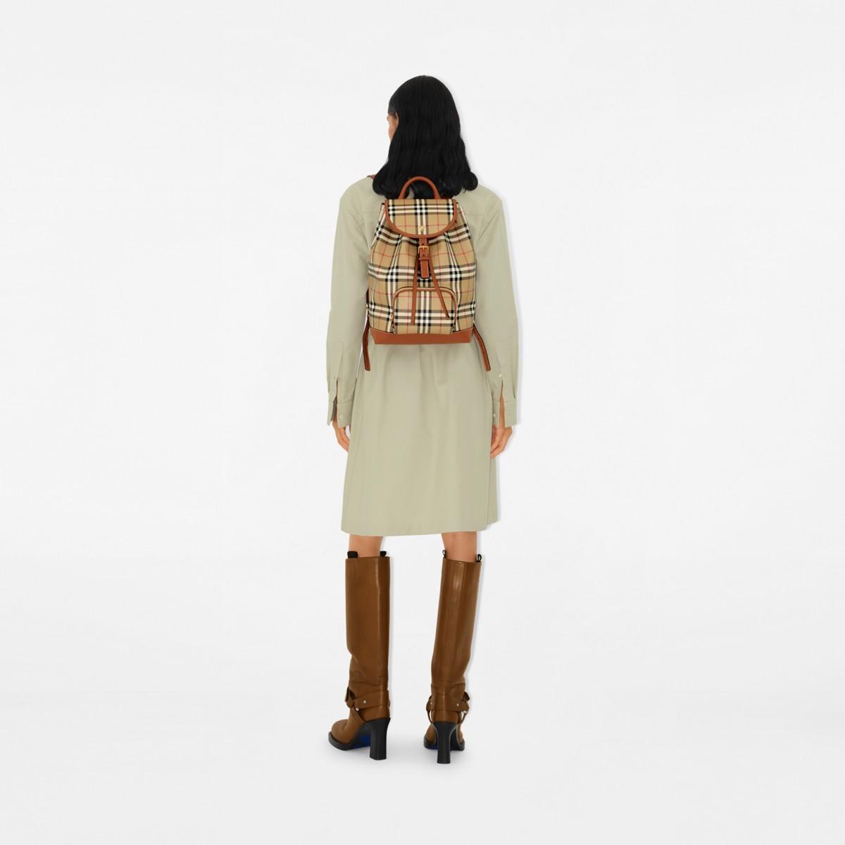 Burberry Check Backpack in Natural Lyst UK