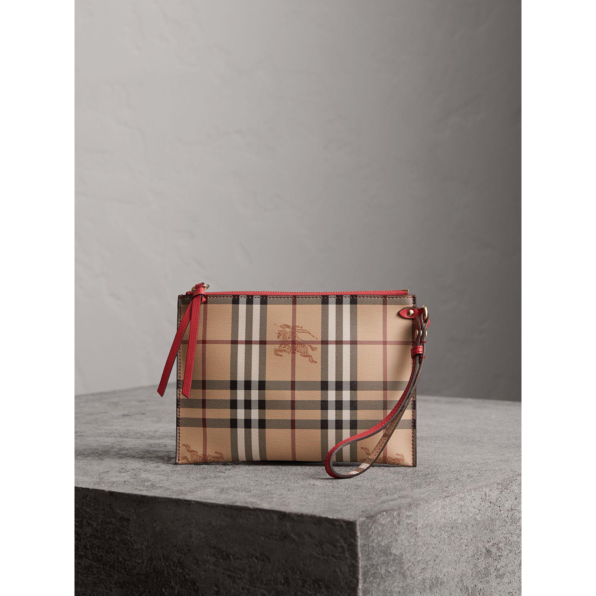 Burberry Haymarket Check And Leather Pouch | Lyst