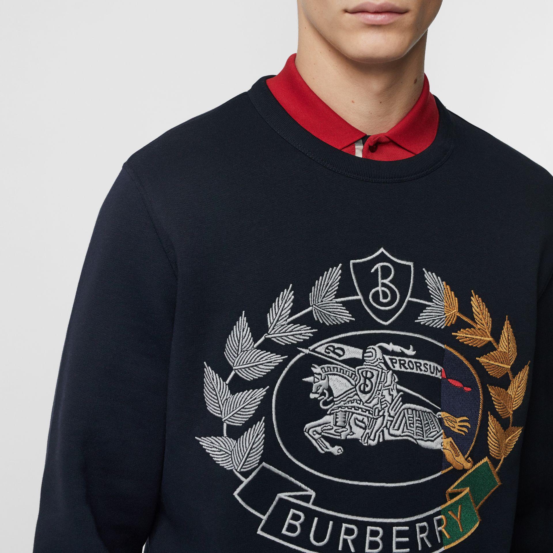 Shop Burberry Embroidered Crest Jersey Hoodie | UP TO 52% OFF