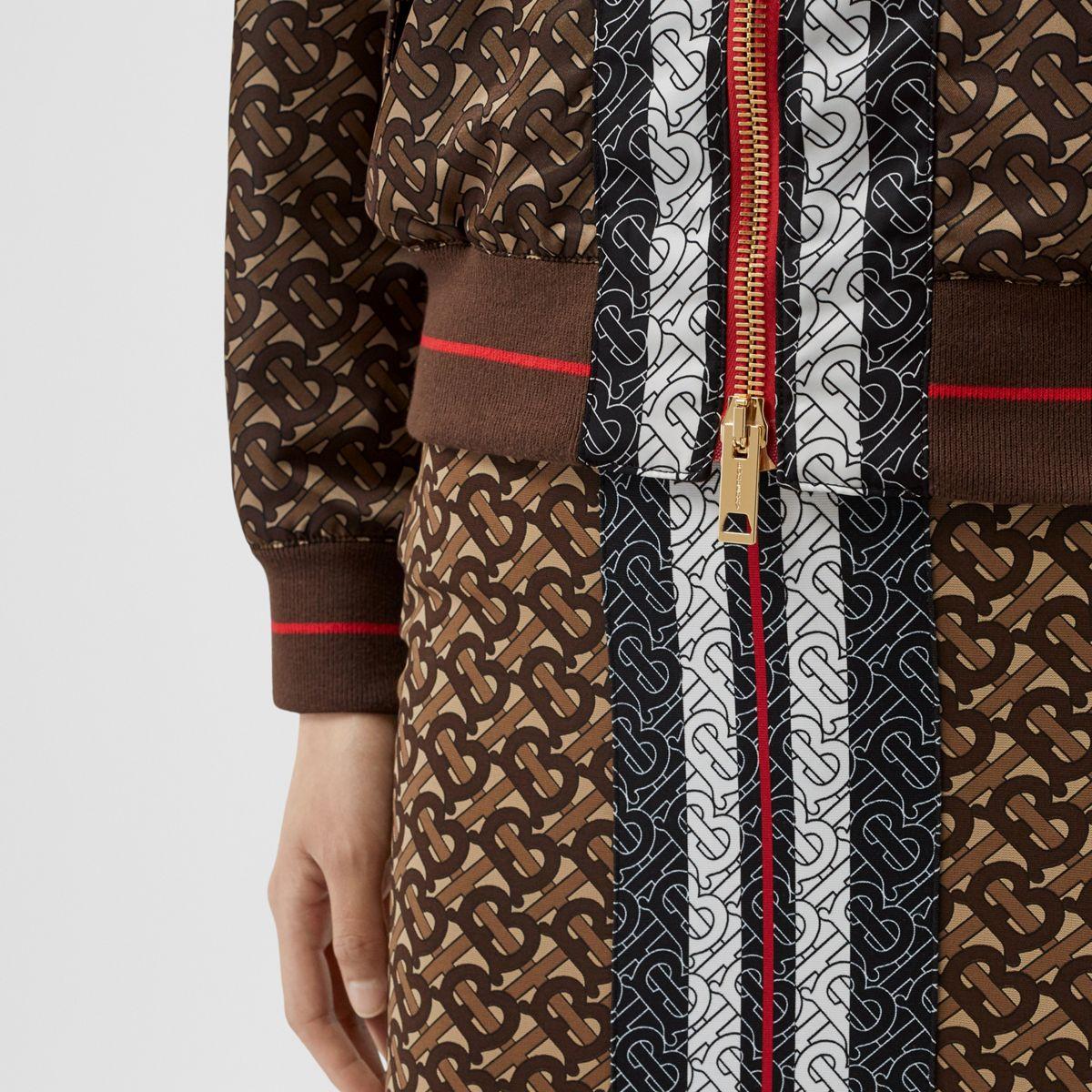 burberry monogram stripe print bomber jacket