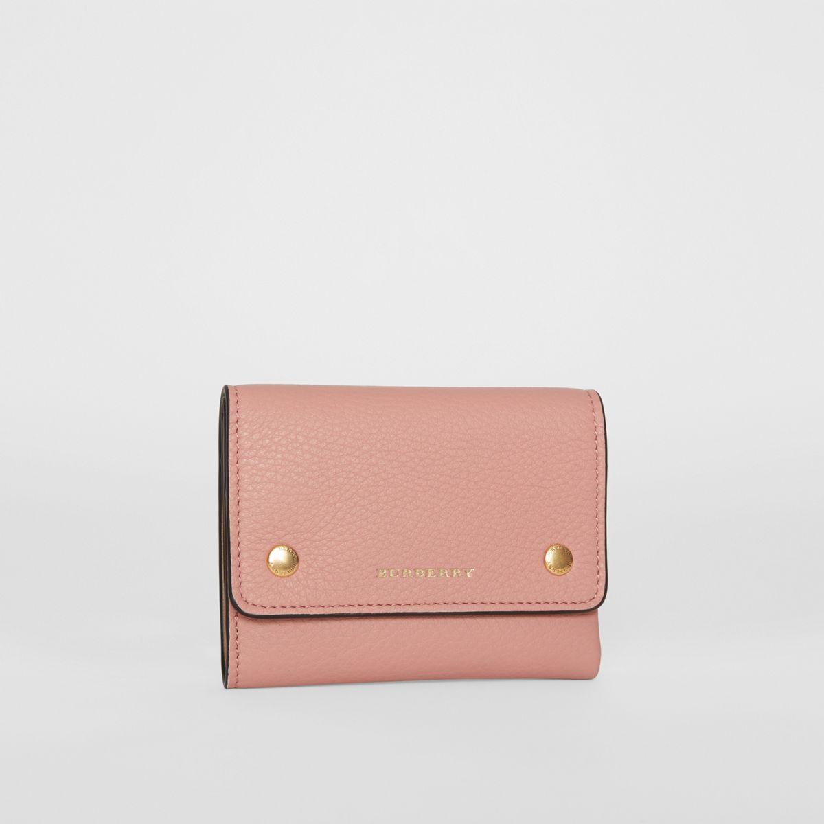 Burberry Small Leather Folding Wallet in Ash Rose (Pink) - Lyst