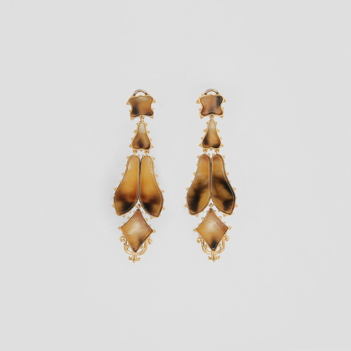 Burberry Resin And Gold-plated Drop Earrings in Metallic - Lyst