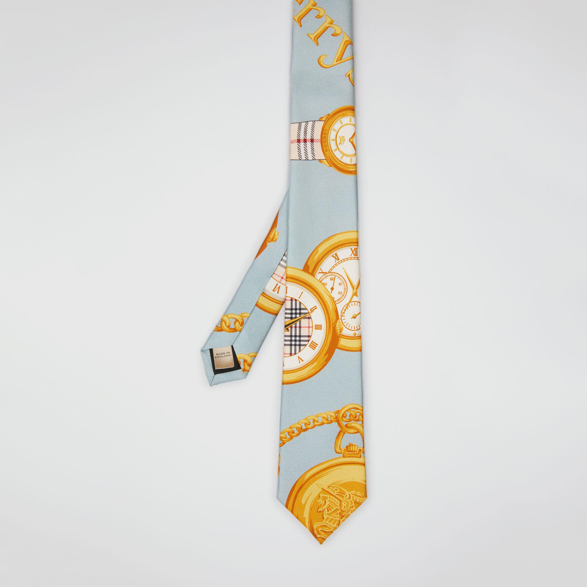 Burberry Slim Cut Archive Scarf Print Silk Tie In Blue For Men Lyst