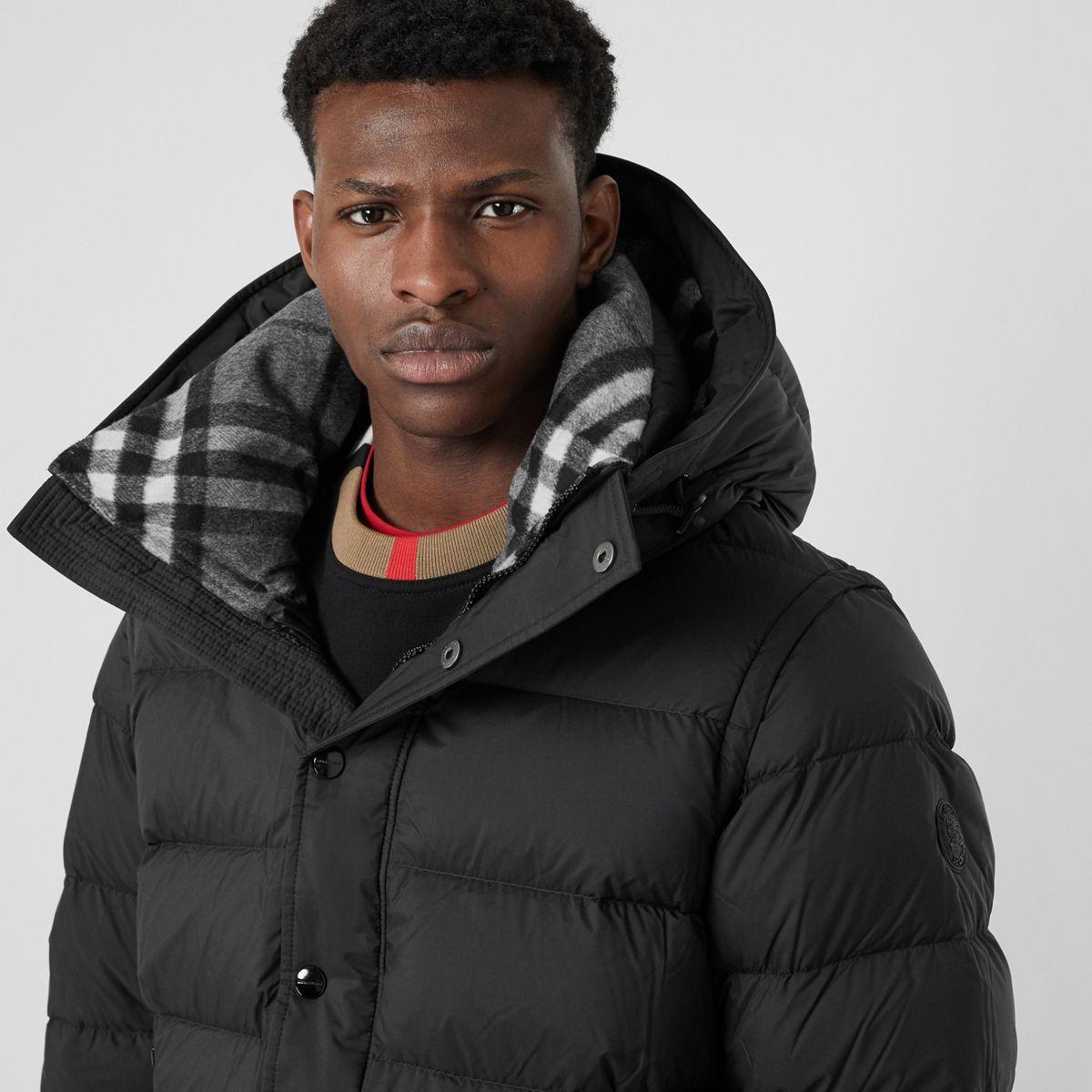 Burberry Detachable-sleeve Down-filled Hooded Puffer Jacket in Black for  Men | Lyst UK