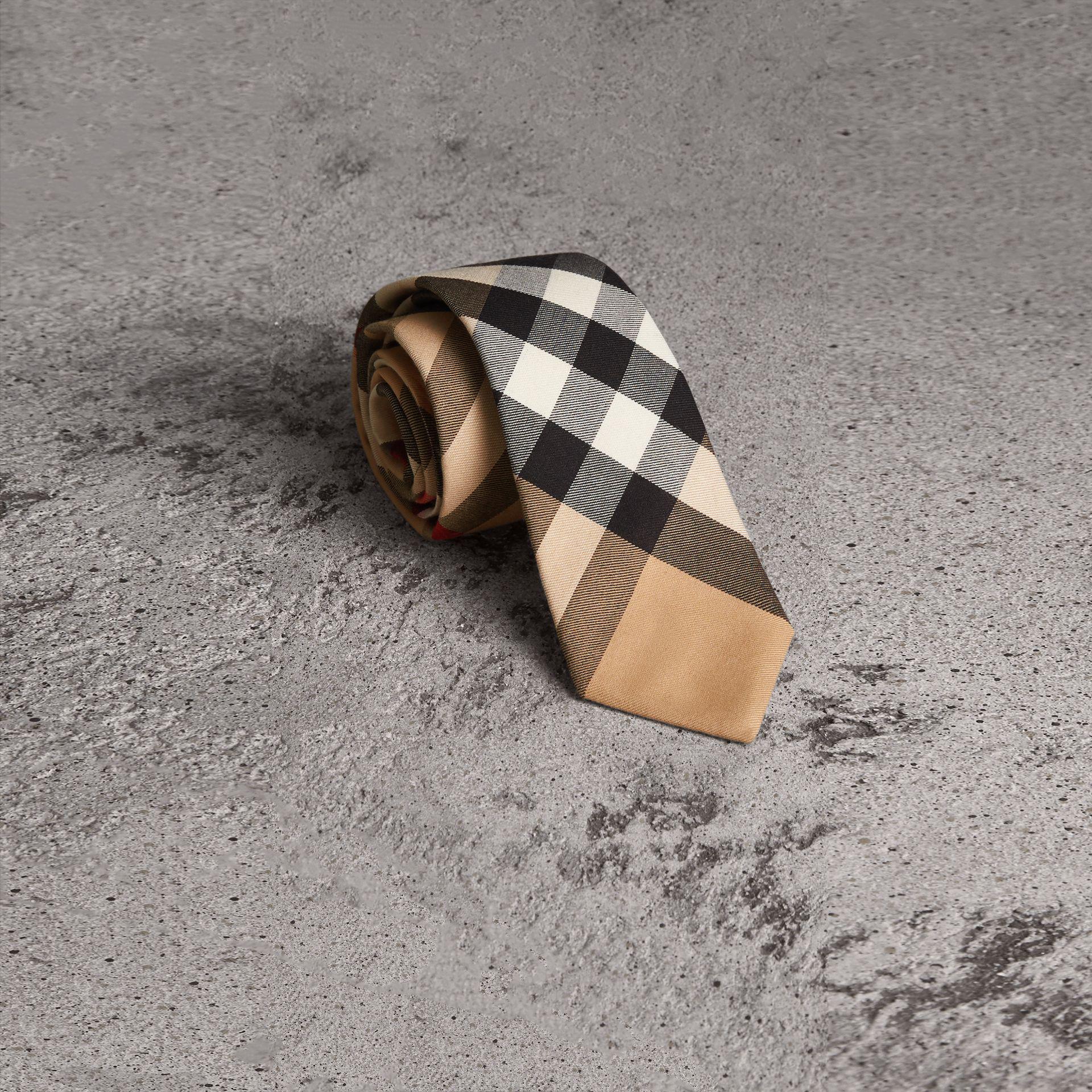 Burberry Modern Cut Check Cotton Cashmere Tie for Men - Lyst