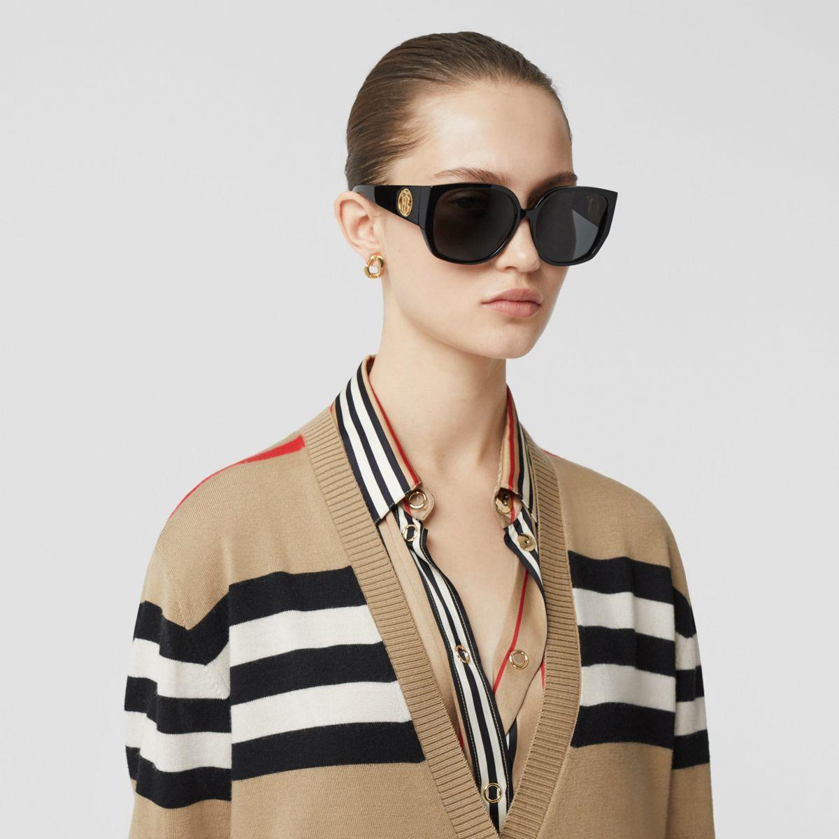 Burberry Striped Cardigan | Lyst