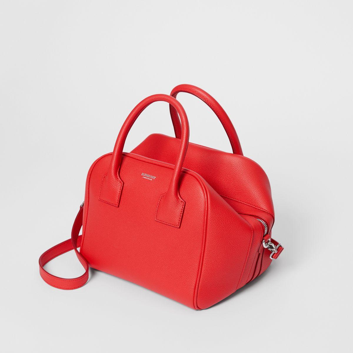 Burberry Small Leather Cube Bag in Bright Red (Red) - Lyst