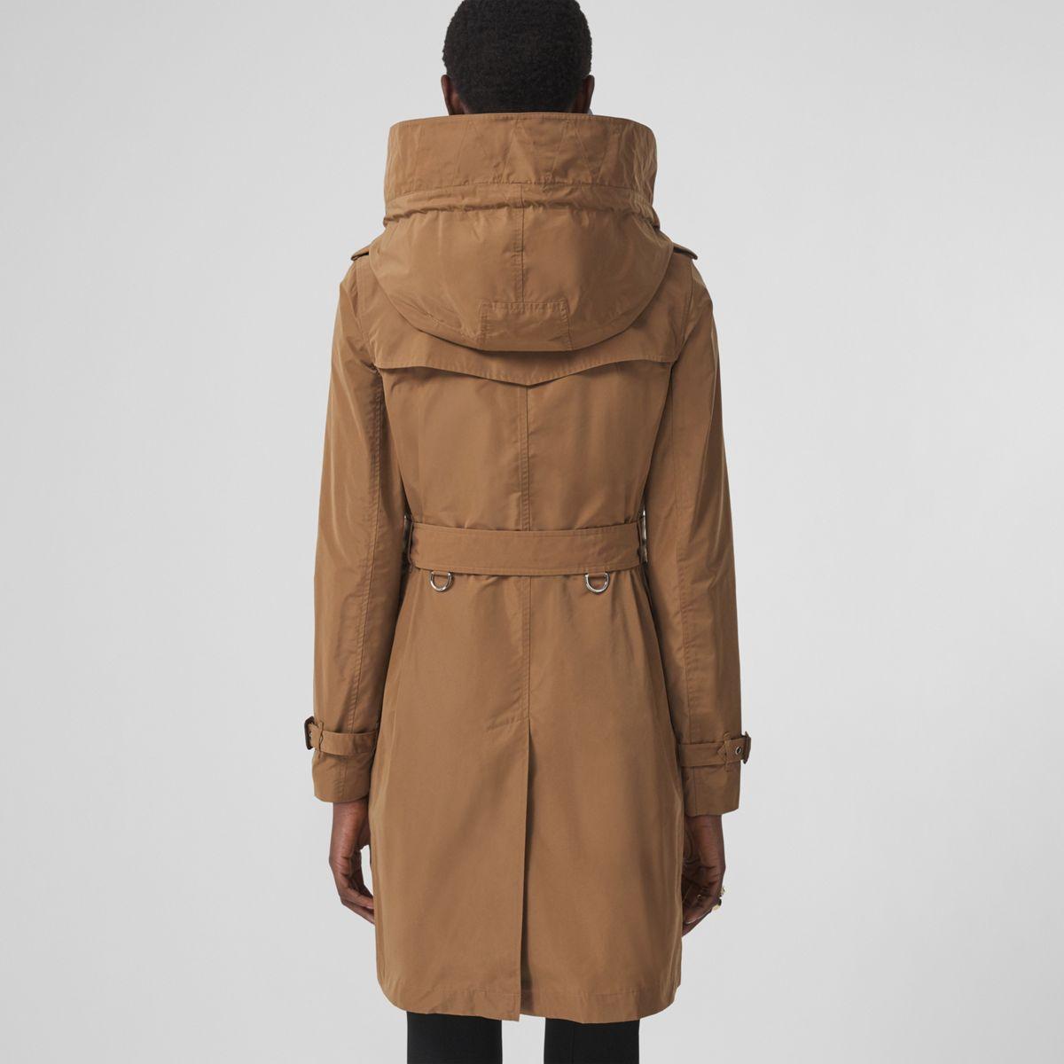 detachable hood taffeta trench coat burberry