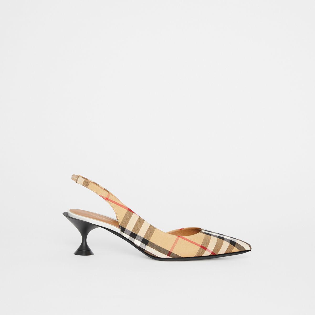 Burberry Leticia Leather Slingback Pumps | Lyst