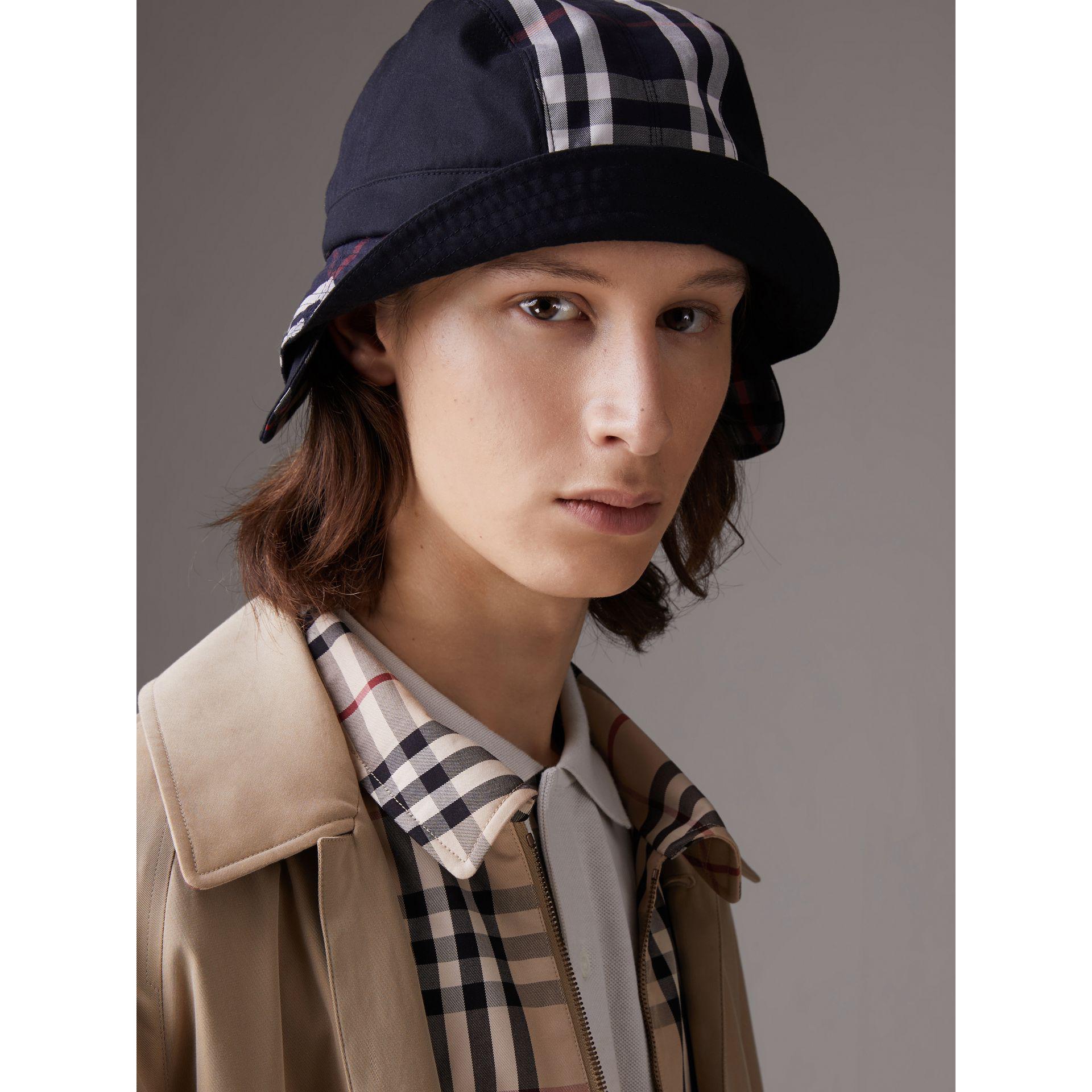 blue burberry hat