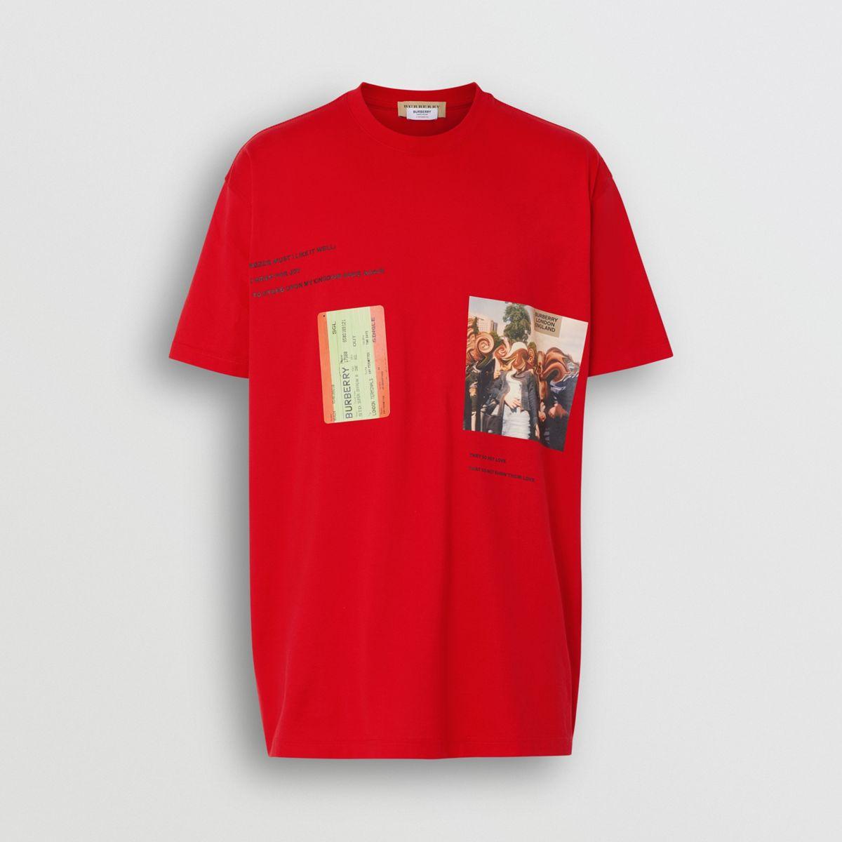 Burberry Graphic Print T Shirt in Red for Men | Lyst