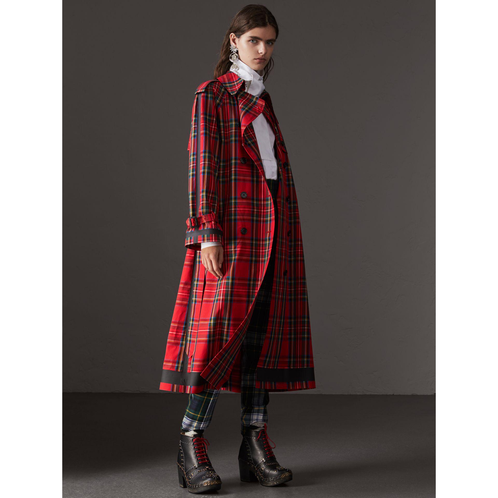 tartan long coat