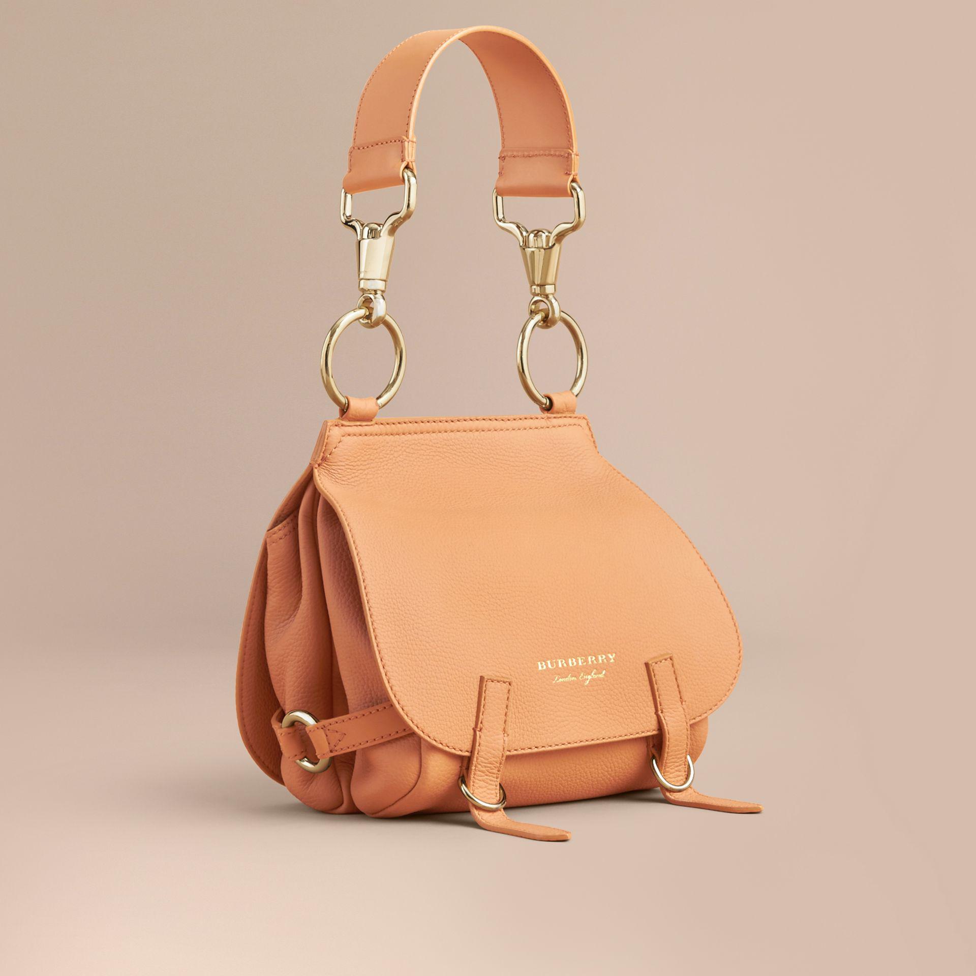 Burberry The Bridle Bag In Deerskin Pale Clementine