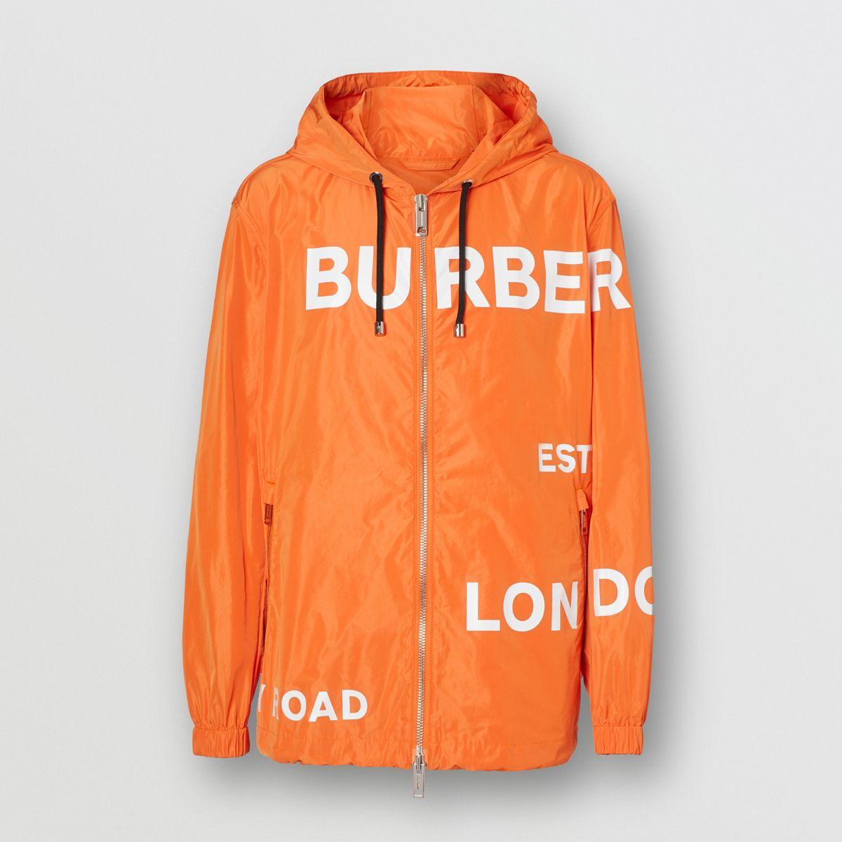 Burberry Synthetic Horseferry Print Nylon Hooded Jacket in Bright Orange  (Orange) for Men - Lyst