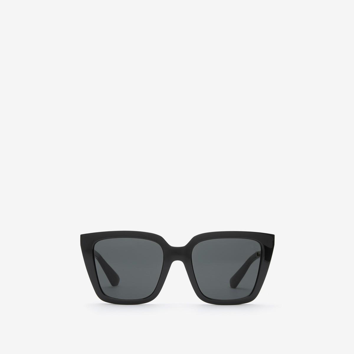 Burberry Check Engraved Square Sunglasses​ in Black | Lyst UK