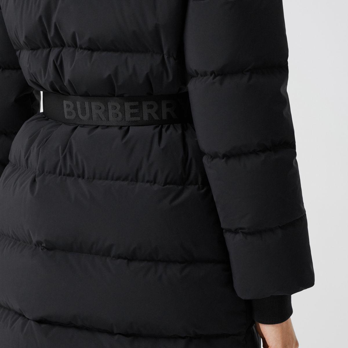 burberry detachable hood belted puffer coat