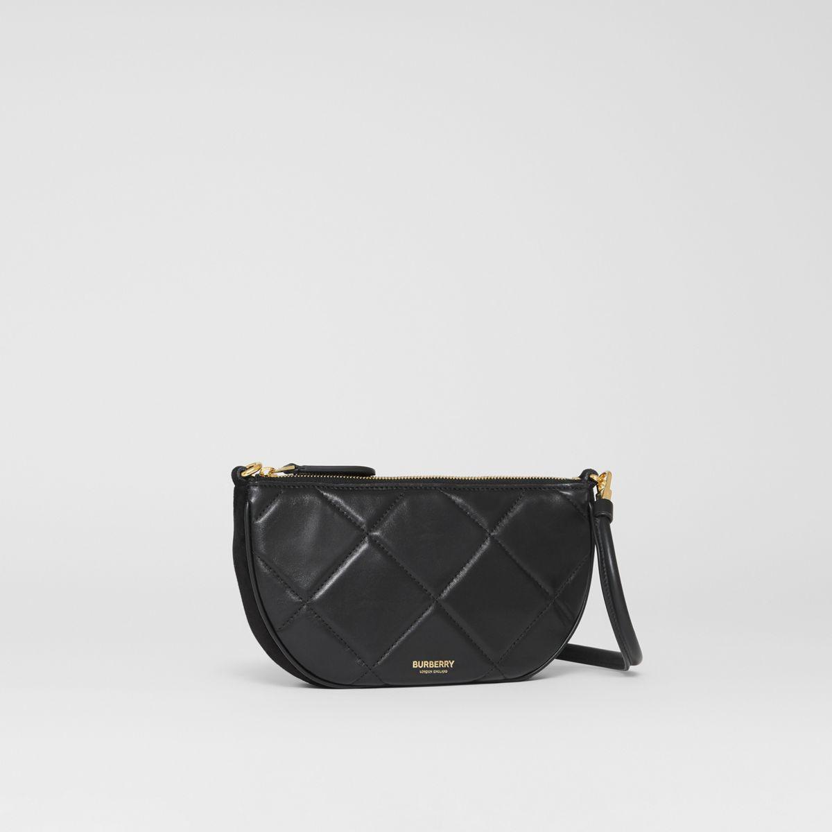 Burberry Quilted Lambskin Olympia Pouch in Black