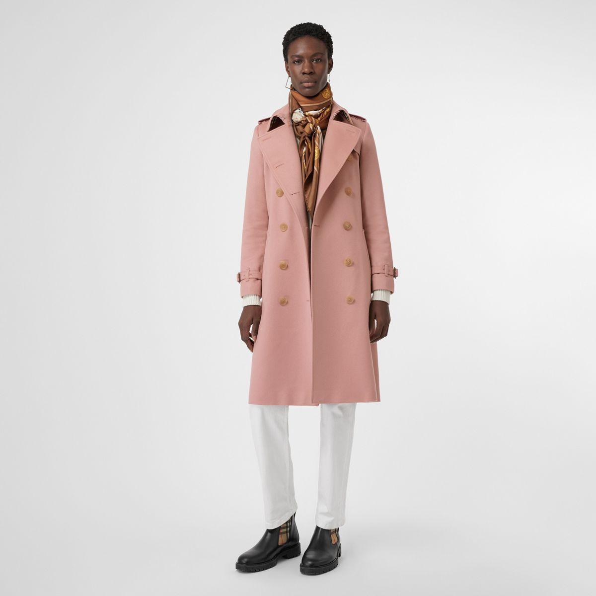 Burberry Cashmere Trench Coat in Pink Lyst