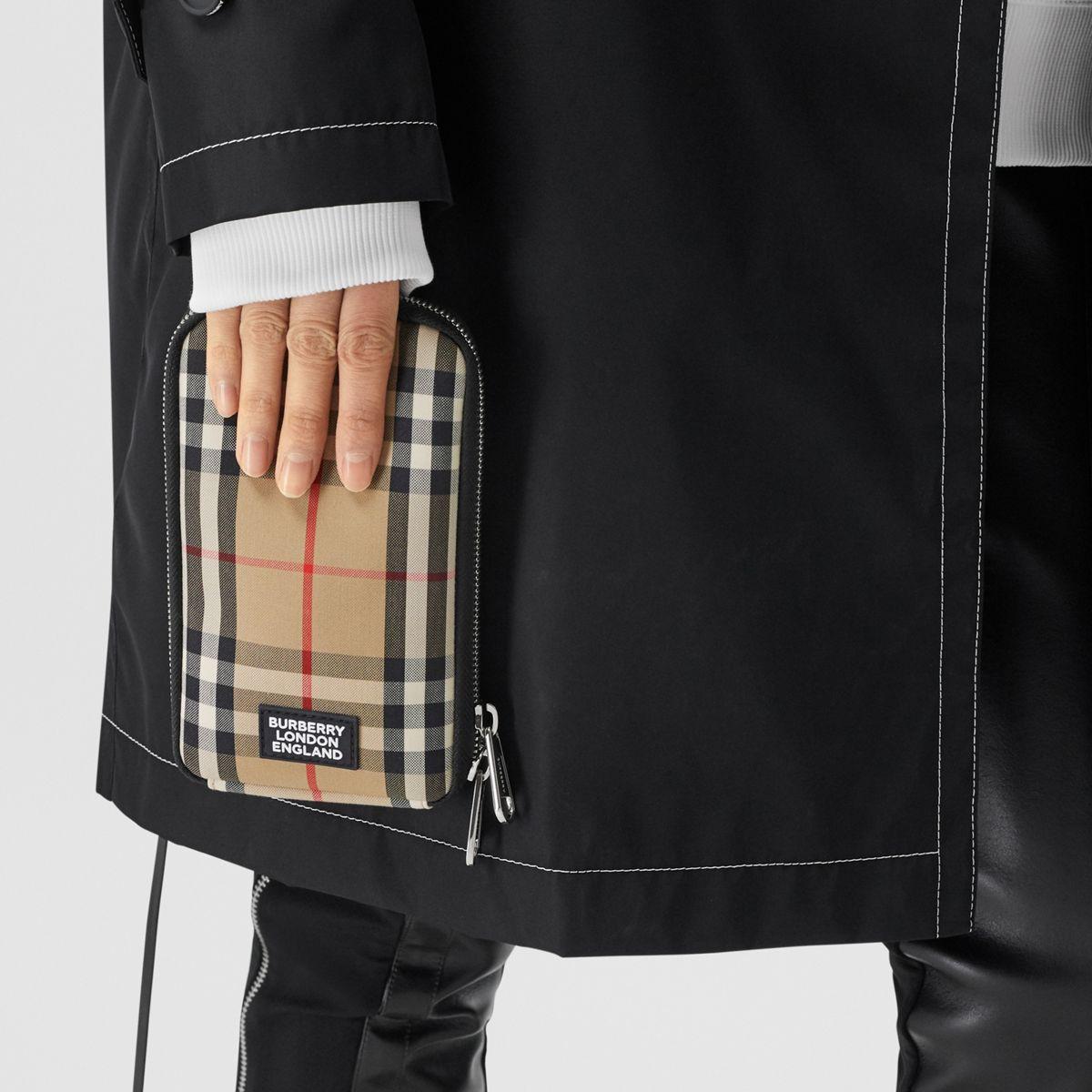 Burberry Vintage Check Phone Case With Detachable Strap in Black