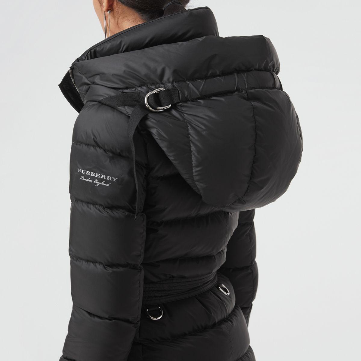 Burberry Synthetic Down-filled Hooded Puffer Coat in Black - Lyst