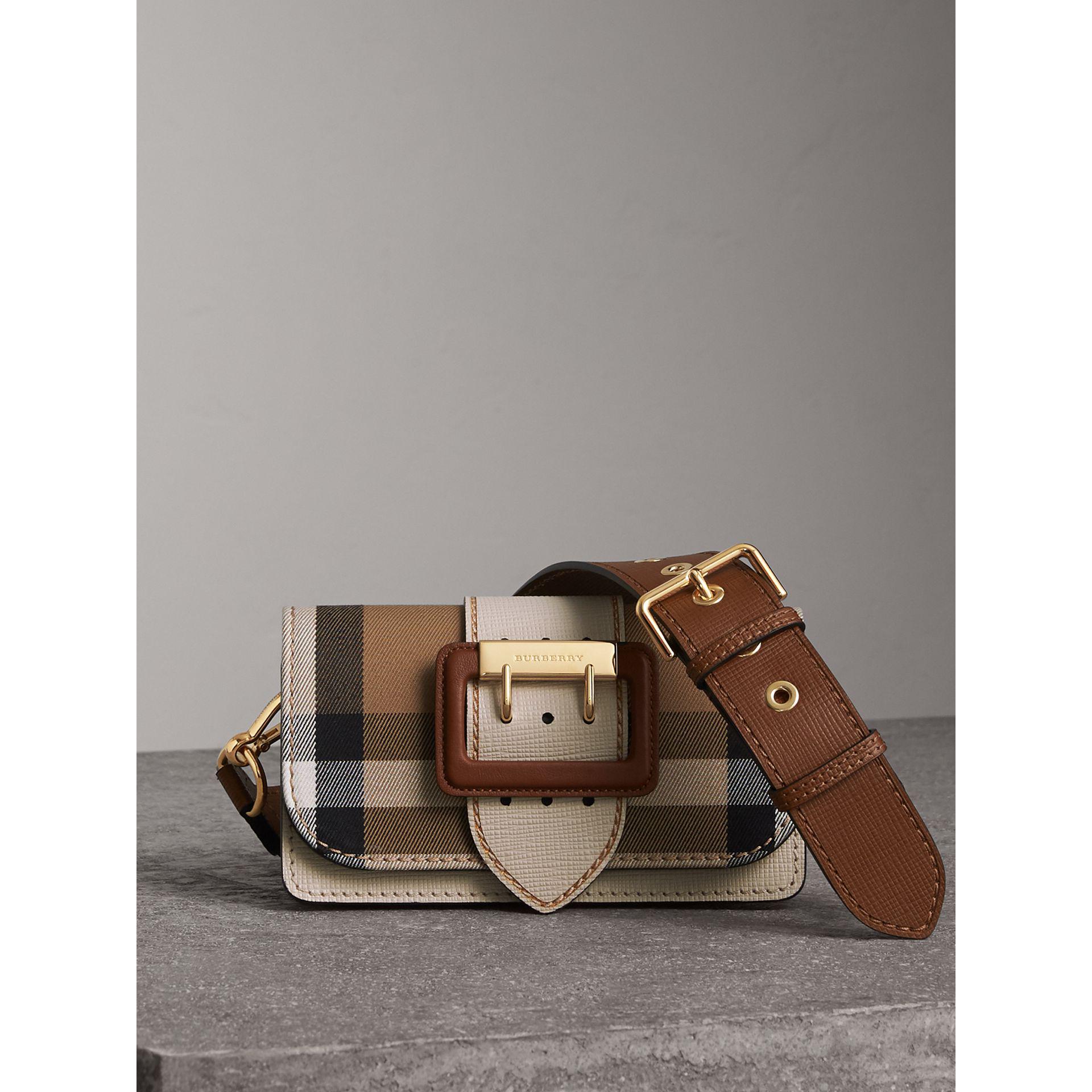 Burberry The Small Buckle Bag In House Check And Leather
