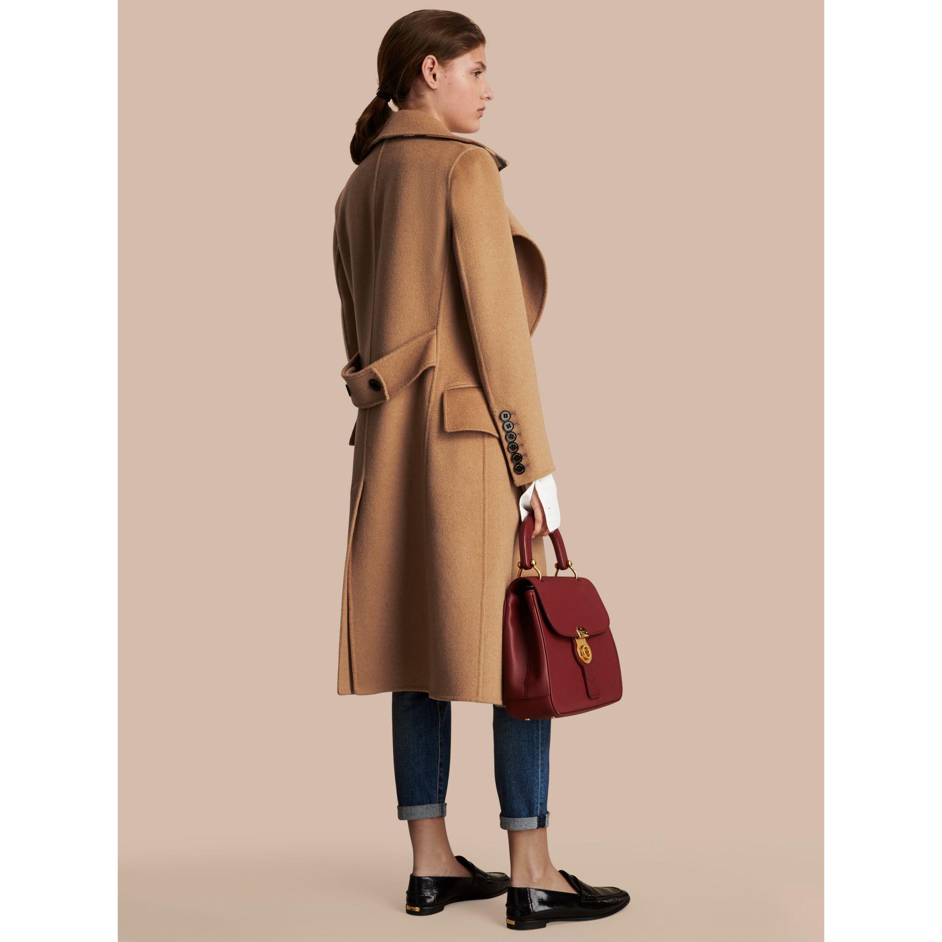 Burberry Draped Front Camel Hair And Wool Tailored Coat in Natural | Lyst
