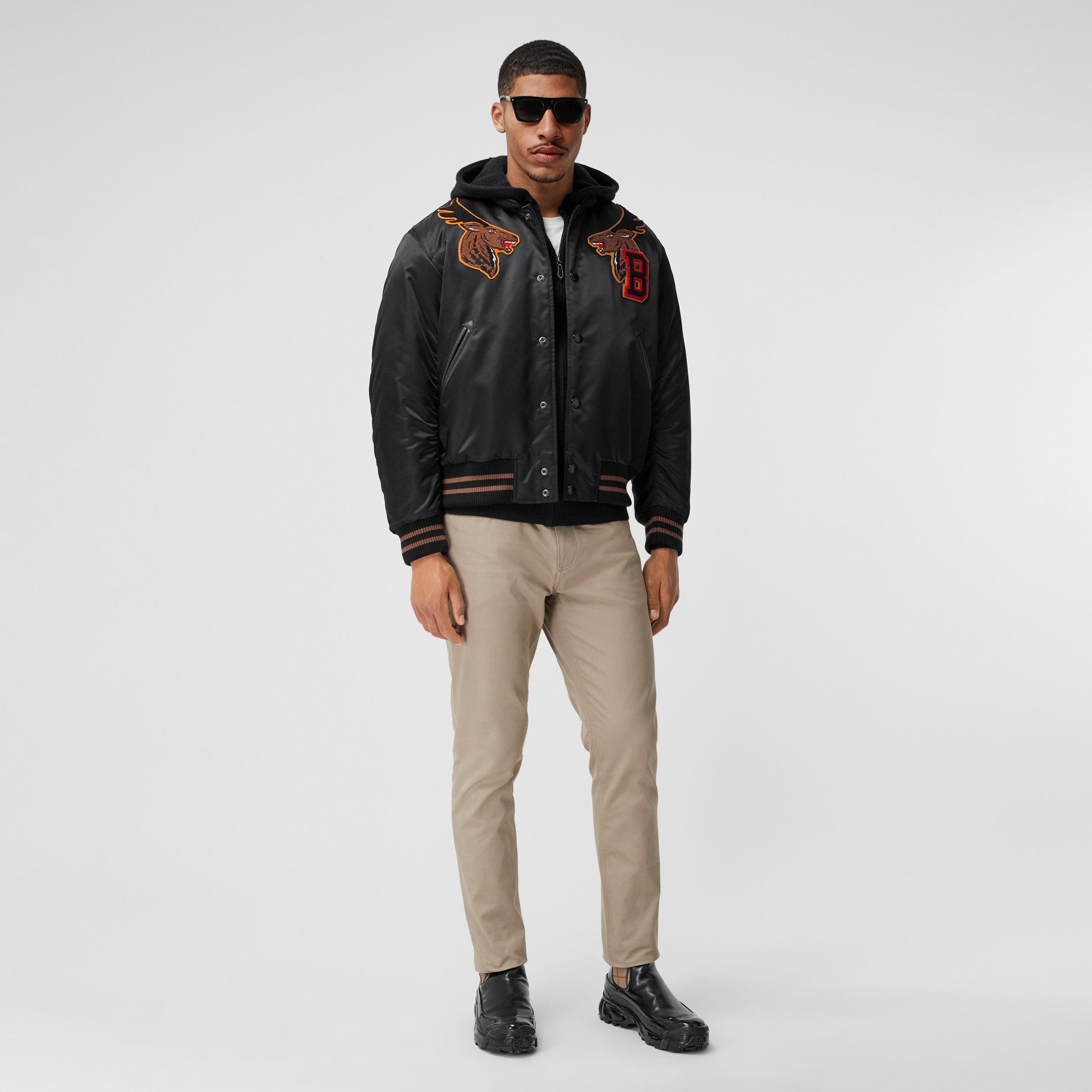 Burberry Varsity Graphic Satin Bomber Jacket in Black for Men Lyst
