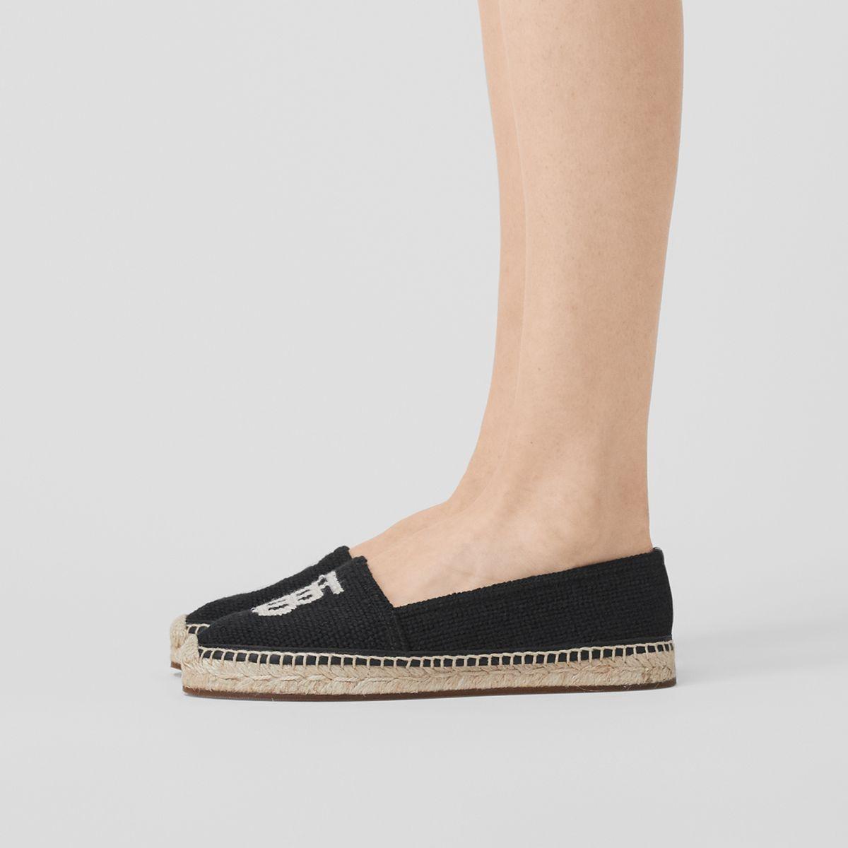 Monogram motif cotton and leather espadrilles Clearance