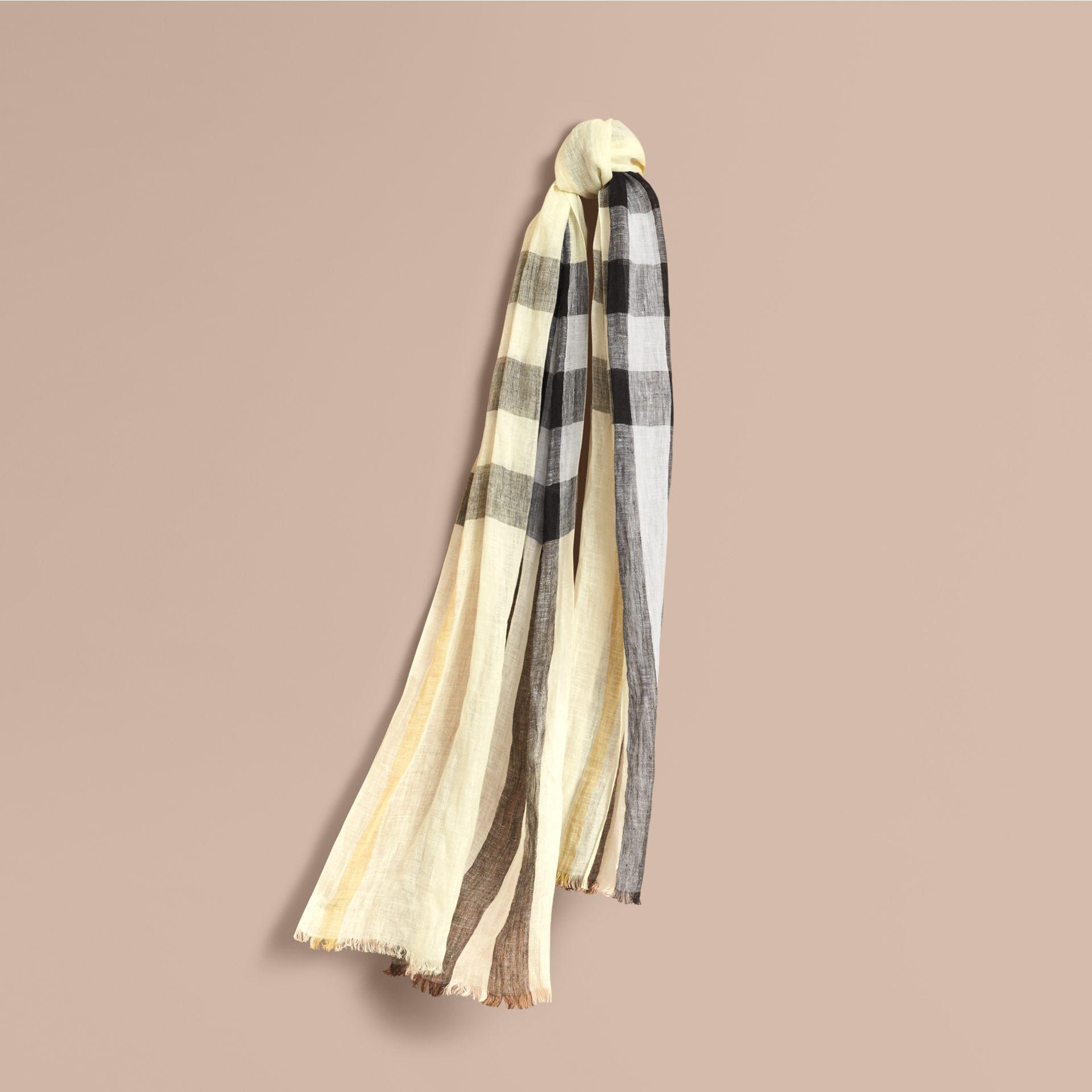 yellow linen scarf