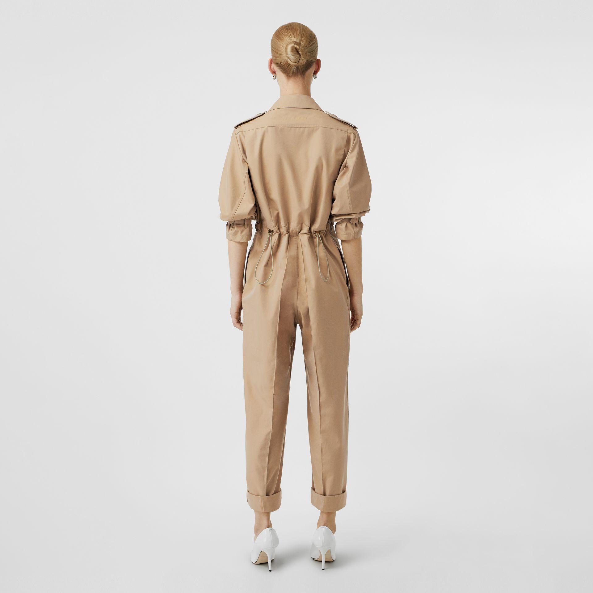 Cotton Gabardine Jumpsuit in Honey (Natural) - Lyst