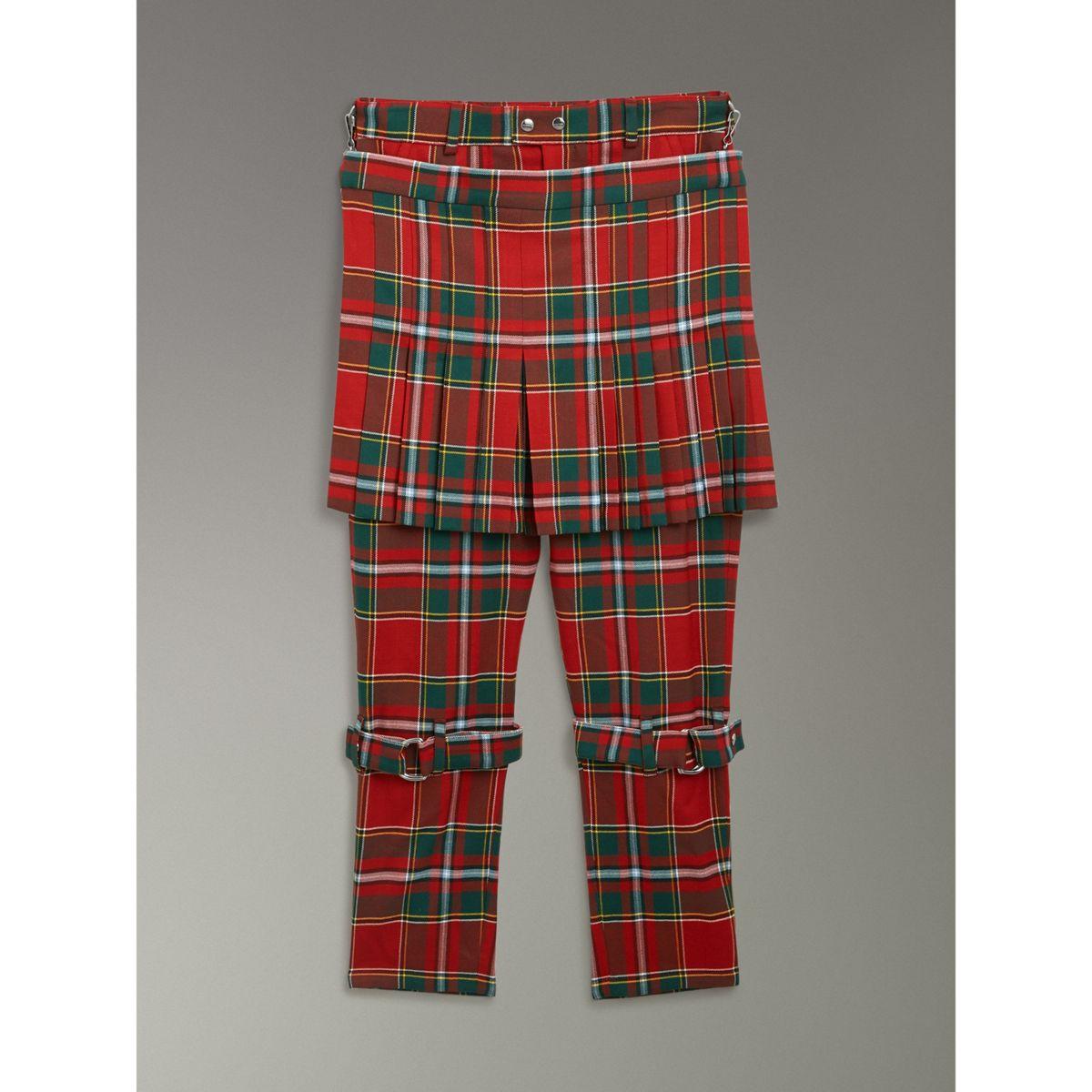 Burberry Modern Stewart Royal Tartan Punk Trousers in Red for Men | Lyst