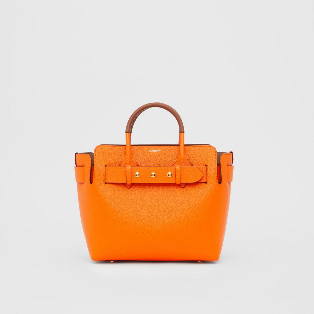 Burberry The Small Leather Triple Stud Belt Bag in Orange | Lyst