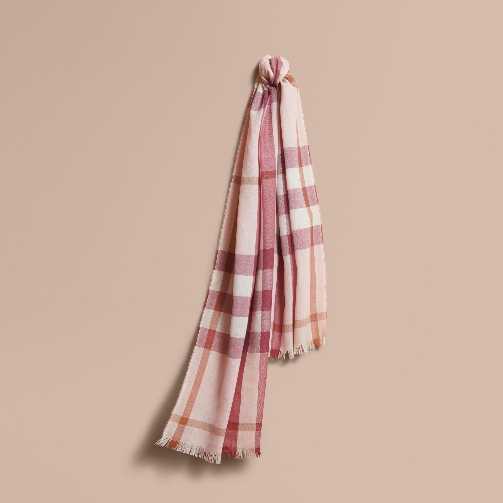burberry lightweight check wool cashmere scarf