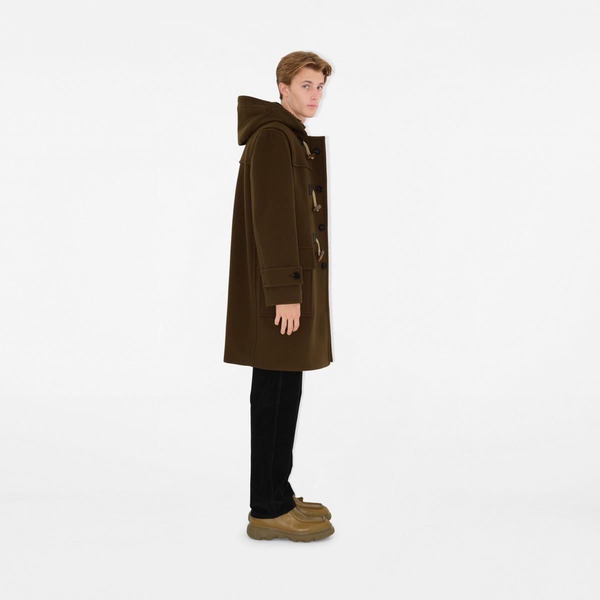 Burberry Wool Cashmere Duffle Coat in Green for Men | Lyst